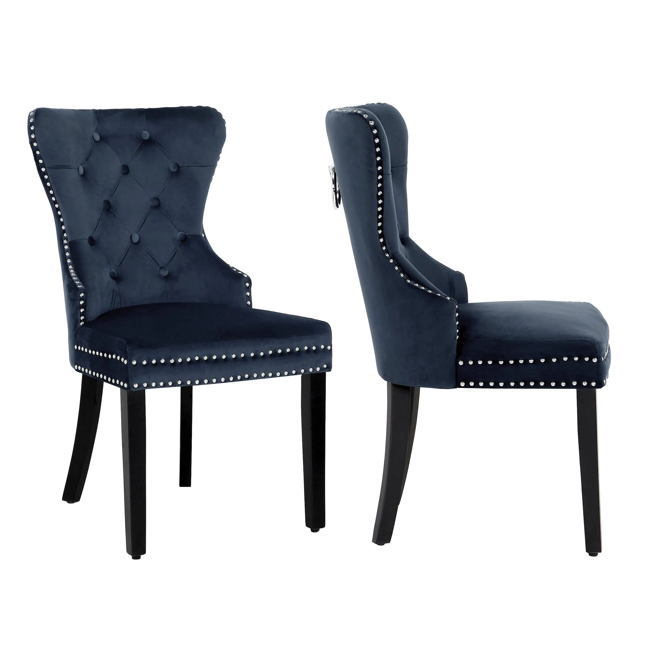 Hank Tufted Velvet Upholstered Dining Side Chair (Set of 2)