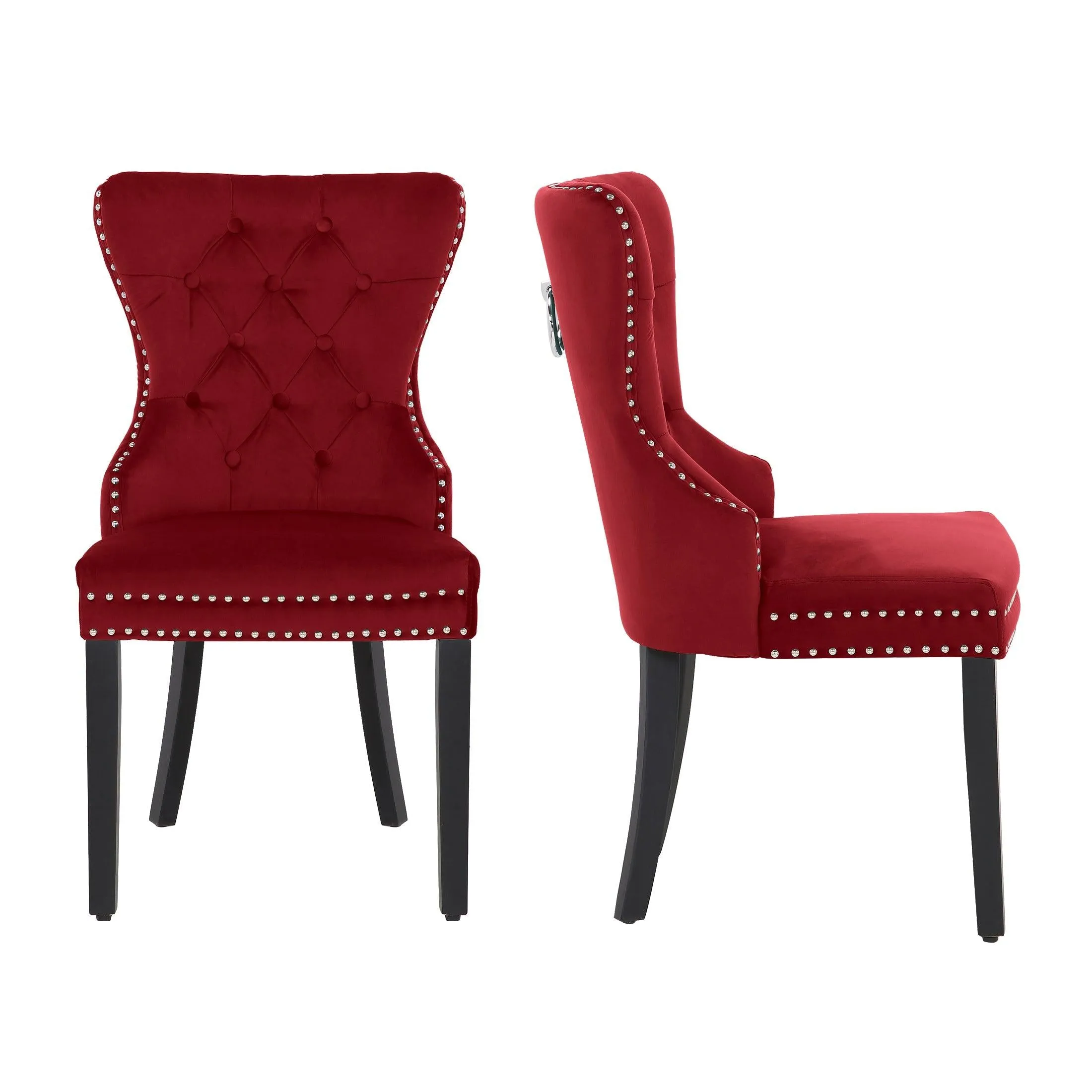 Hank Tufted Velvet Upholstered Dining Side Chair (Set of 2)