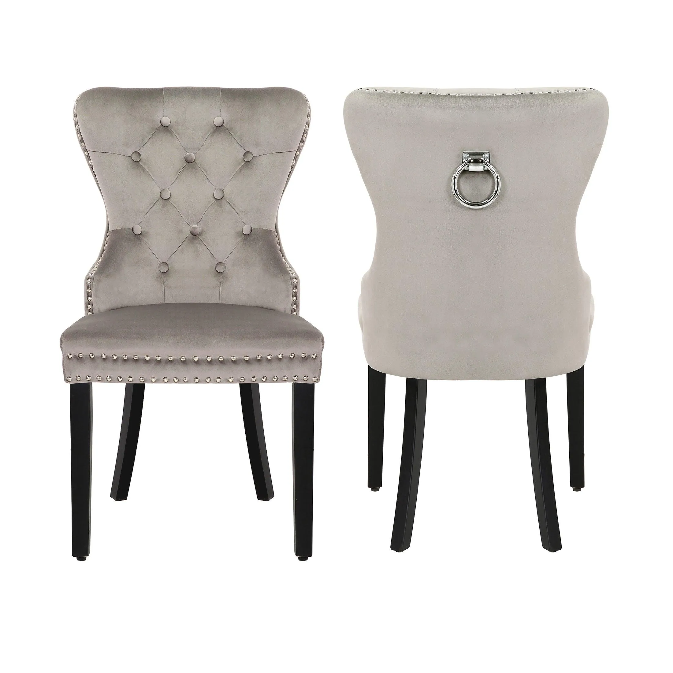 Hank Tufted Velvet Upholstered Dining Side Chair (Set of 2)