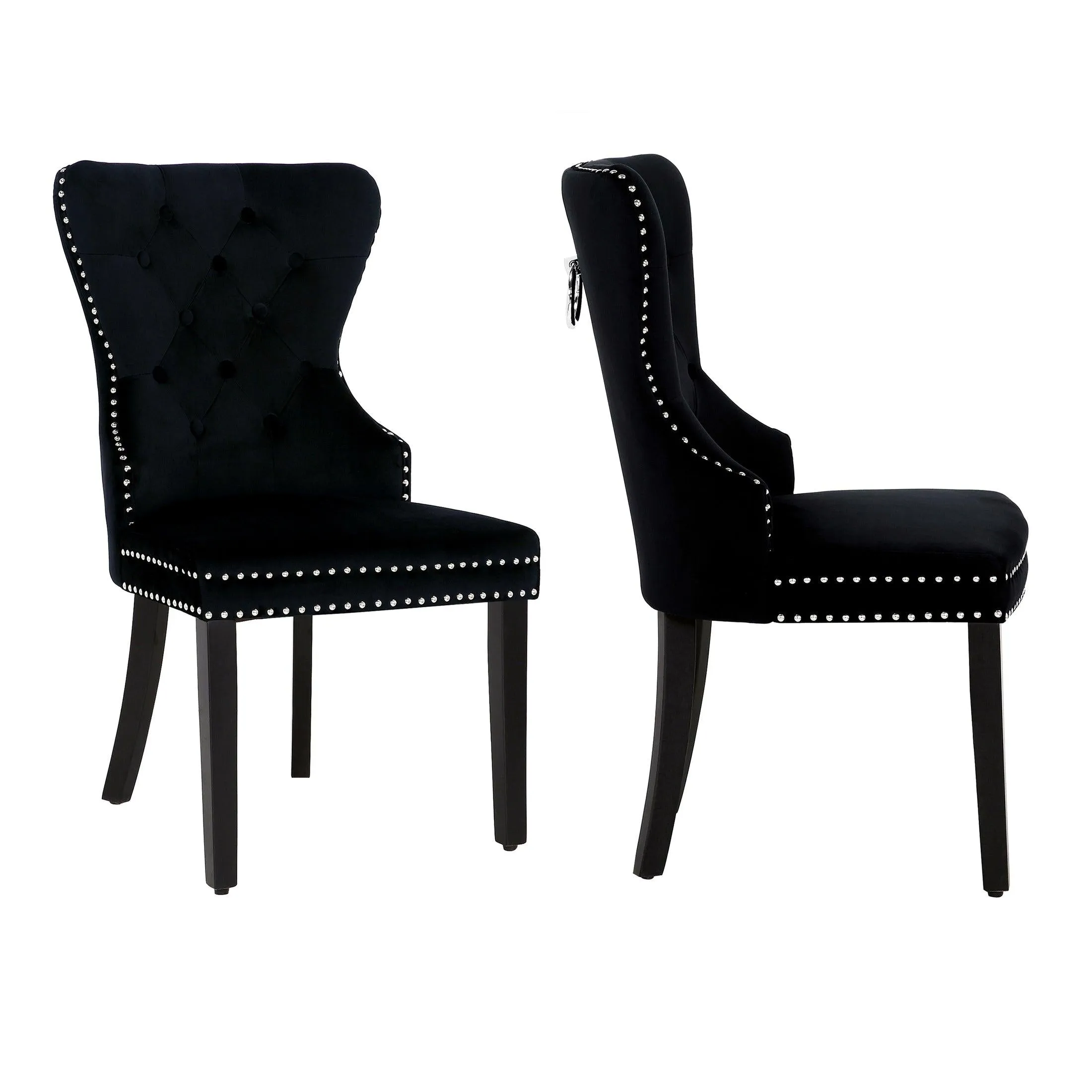 Hank Tufted Velvet Upholstered Dining Side Chair (Set of 2)