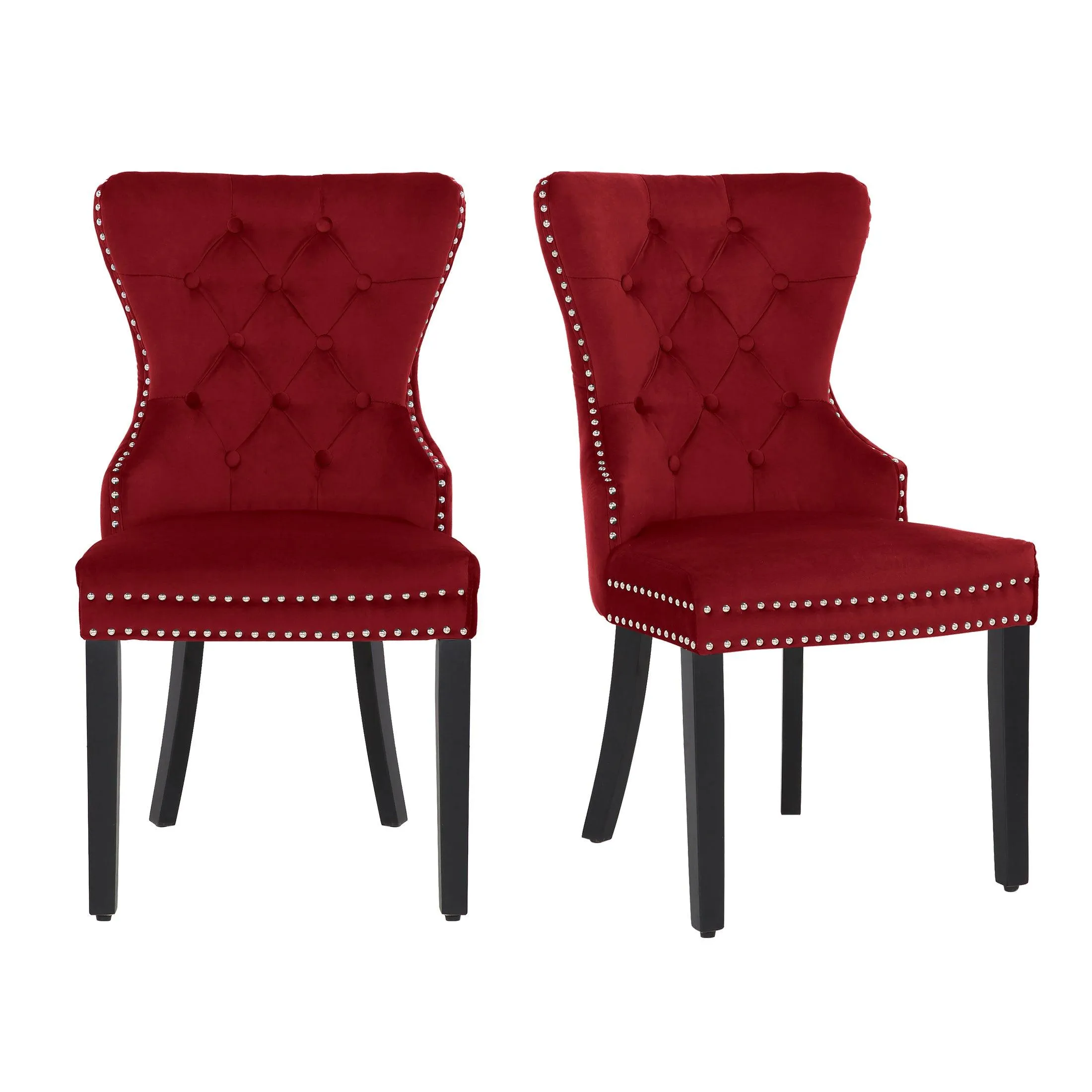 Hank Tufted Velvet Upholstered Dining Side Chair (Set of 2)