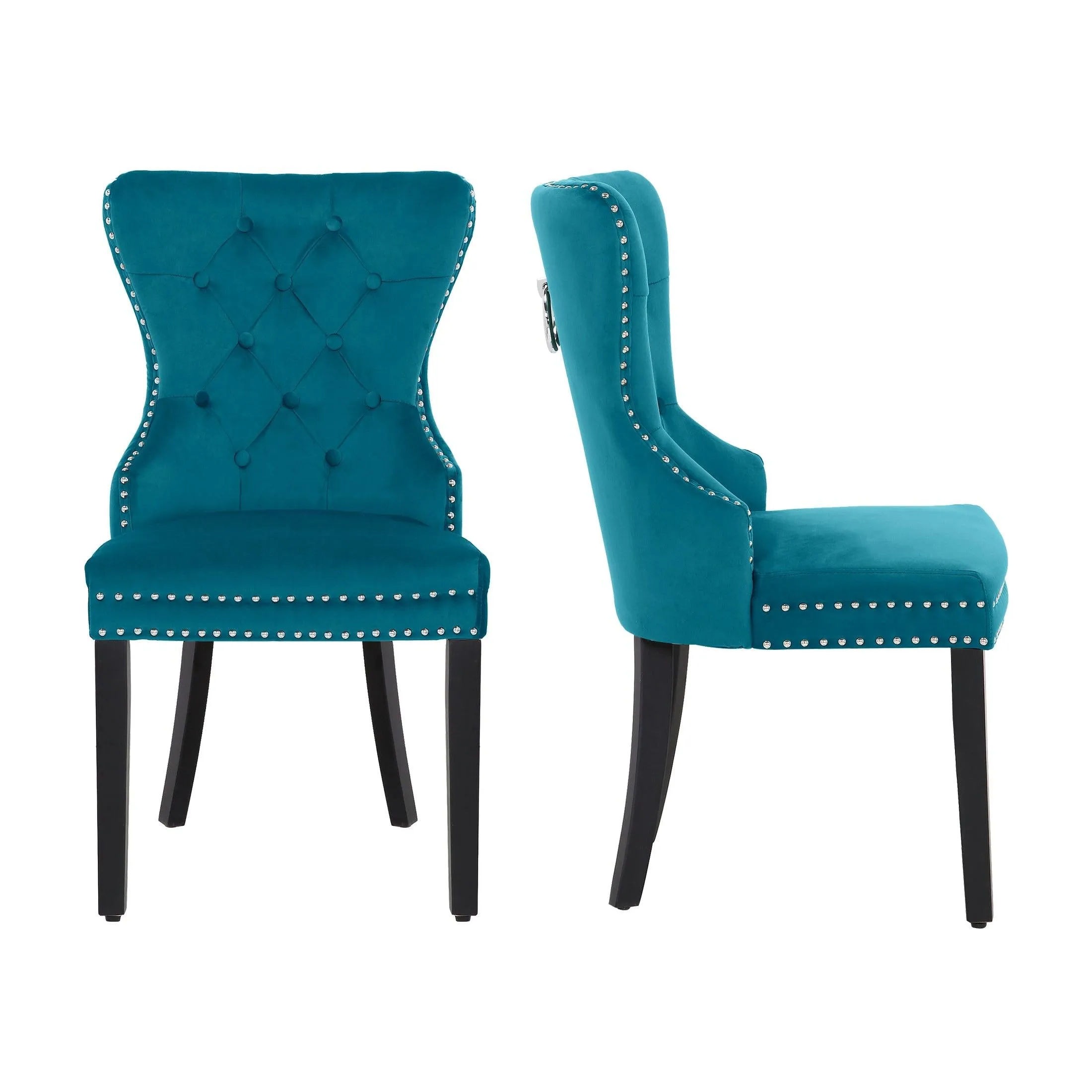 Hank Tufted Velvet Upholstered Dining Side Chair (Set of 2)