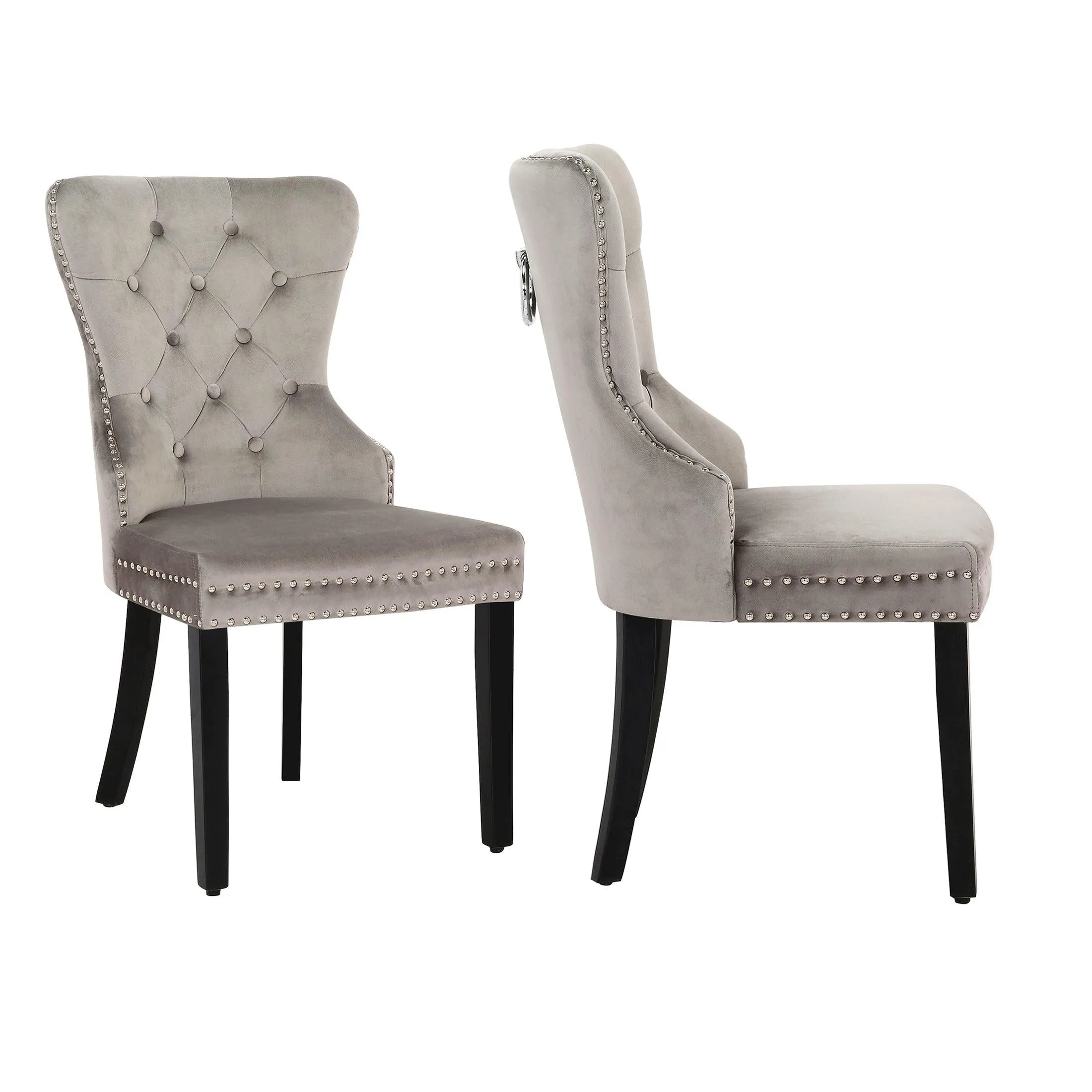 Hank Tufted Velvet Upholstered Dining Side Chair (Set of 2)