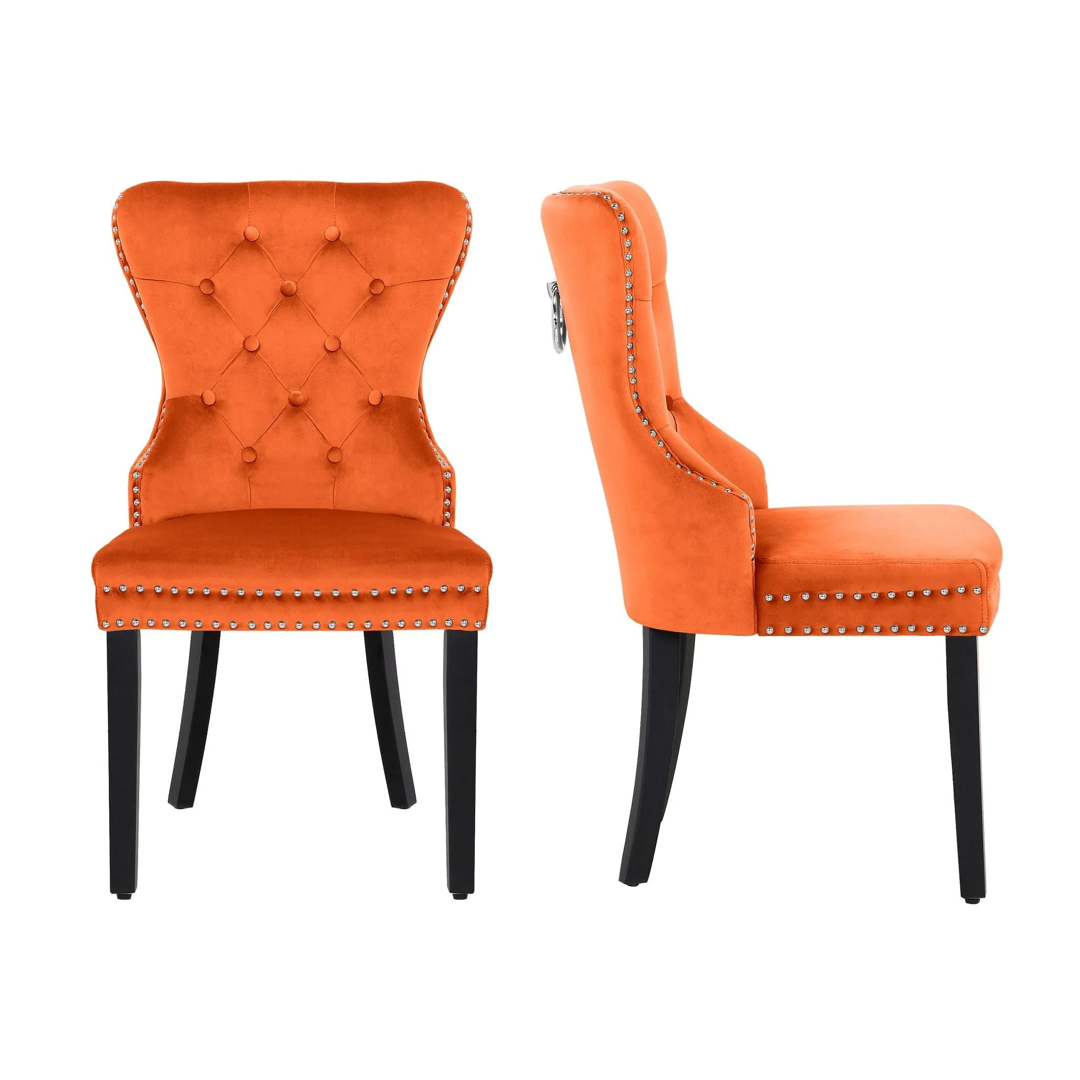 Hank Tufted Velvet Upholstered Dining Side Chair (Set of 2)