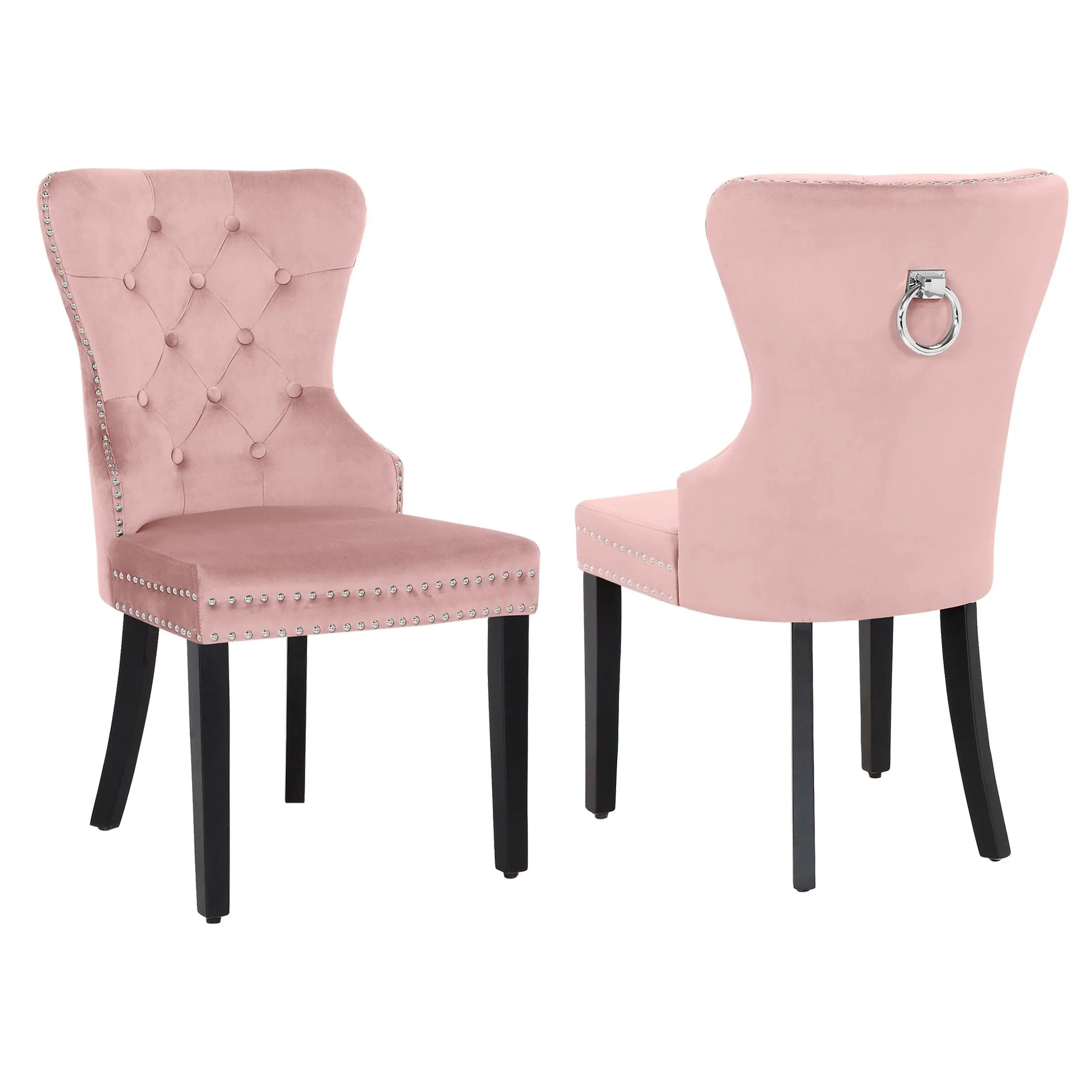 Hank Tufted Velvet Upholstered Dining Side Chair (Set of 2)