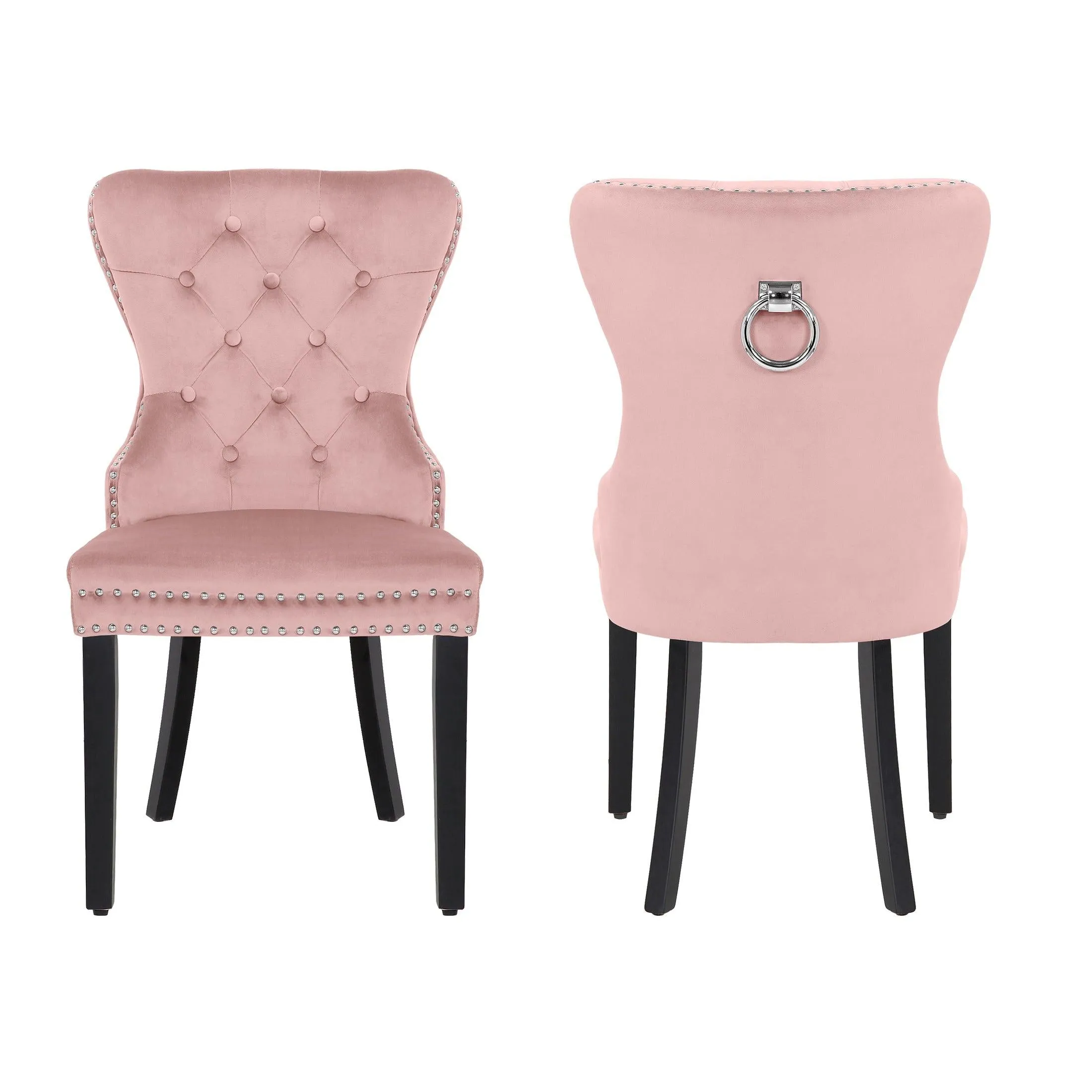 Hank Tufted Velvet Upholstered Dining Side Chair (Set of 2)