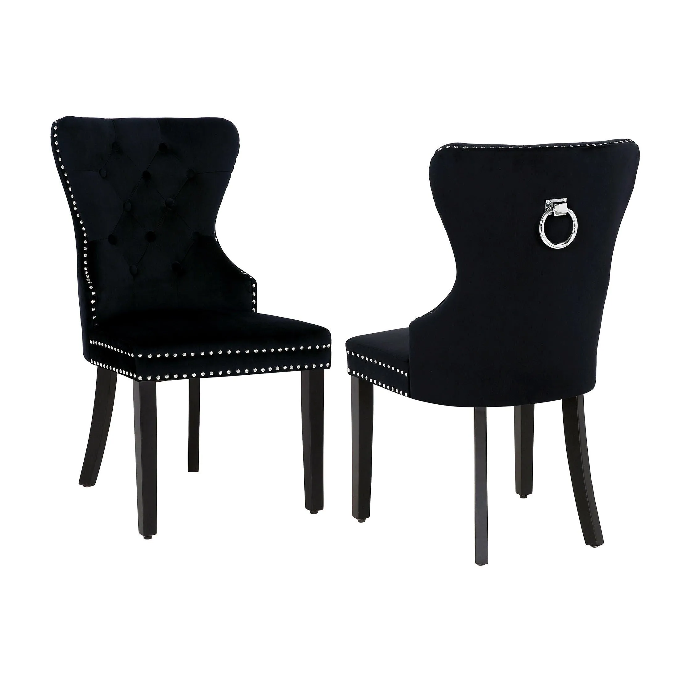 Hank Tufted Velvet Upholstered Dining Side Chair (Set of 2)