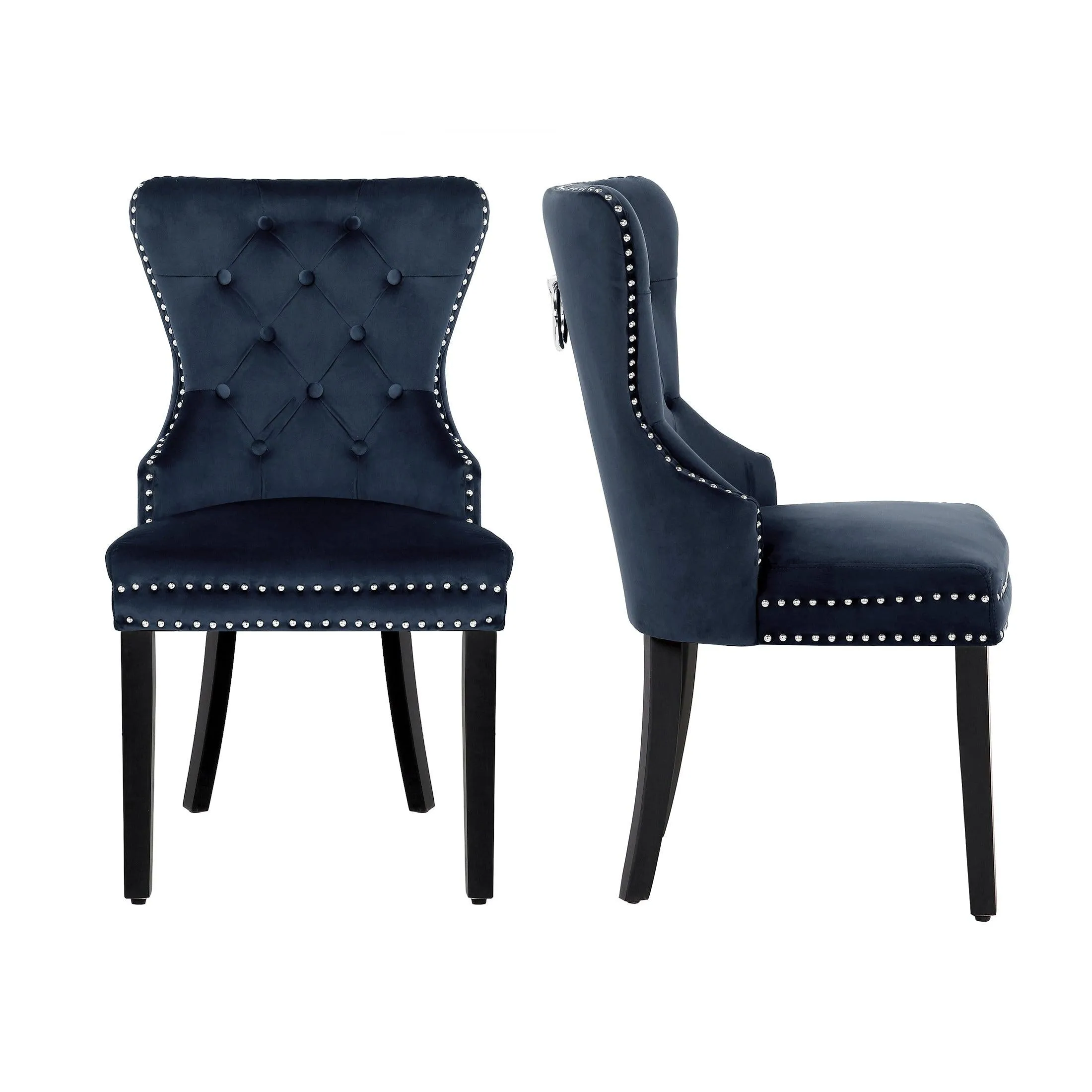 Hank Tufted Velvet Upholstered Dining Side Chair (Set of 2)