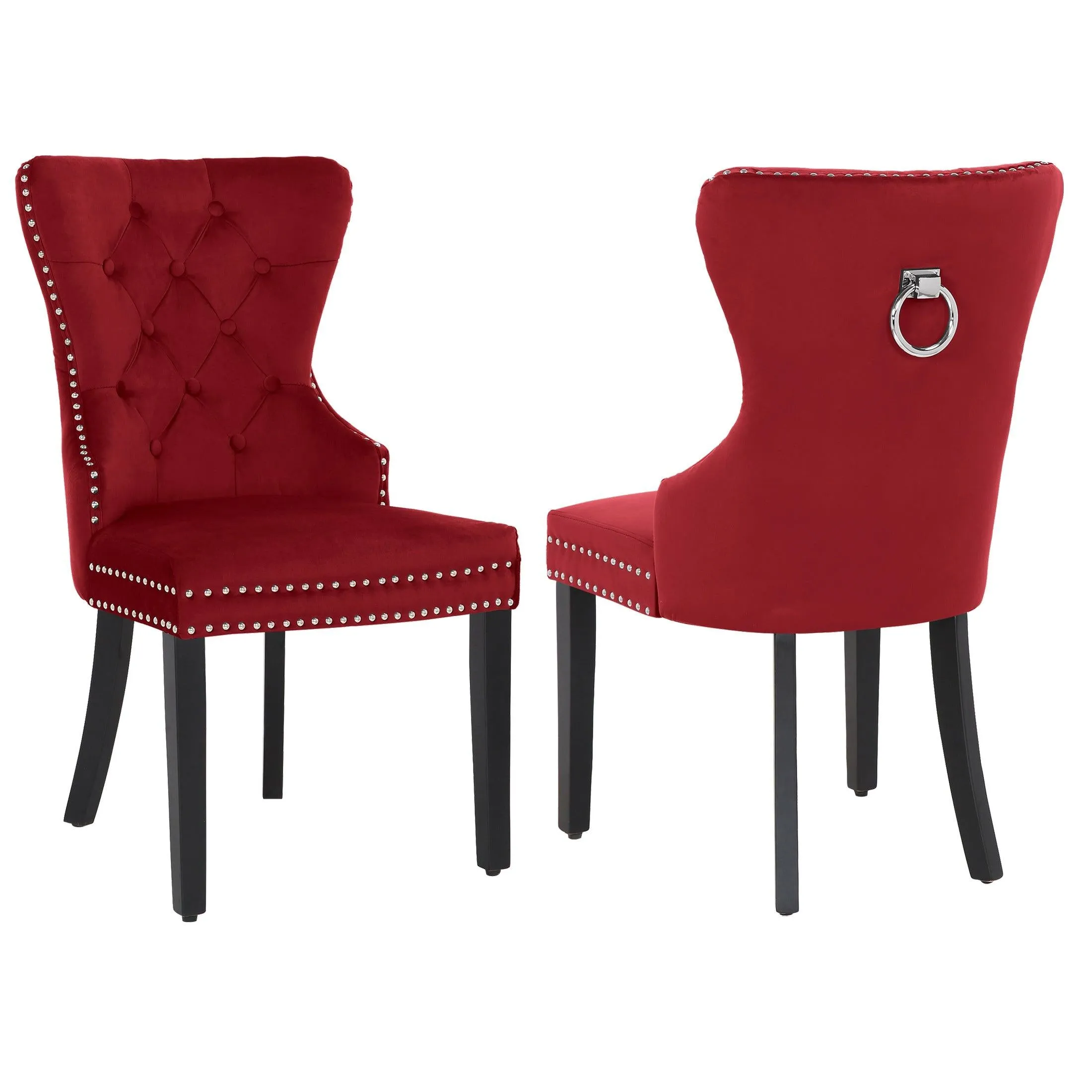 Hank Tufted Velvet Upholstered Dining Side Chair (Set of 2)