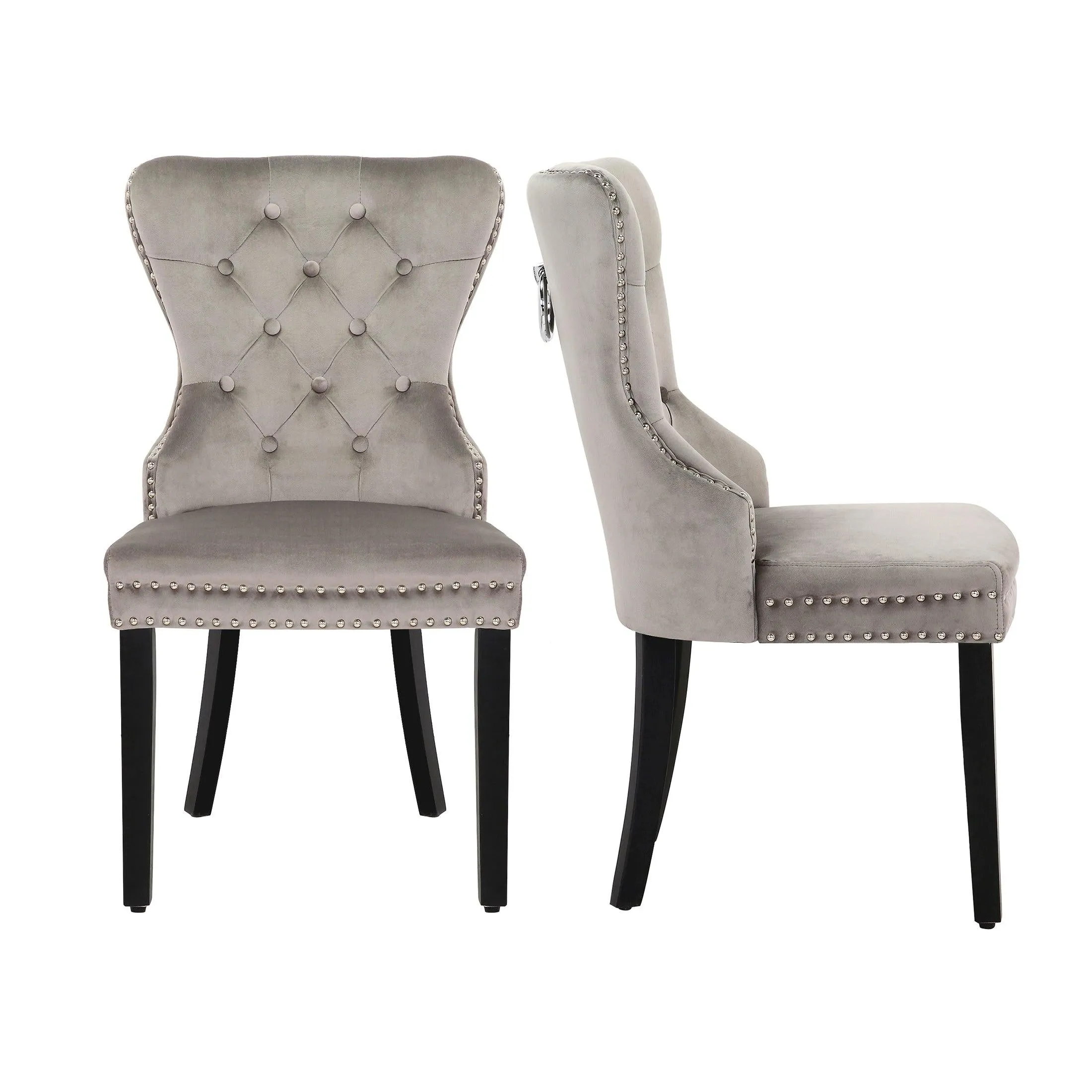 Hank Tufted Velvet Upholstered Dining Side Chair (Set of 2)