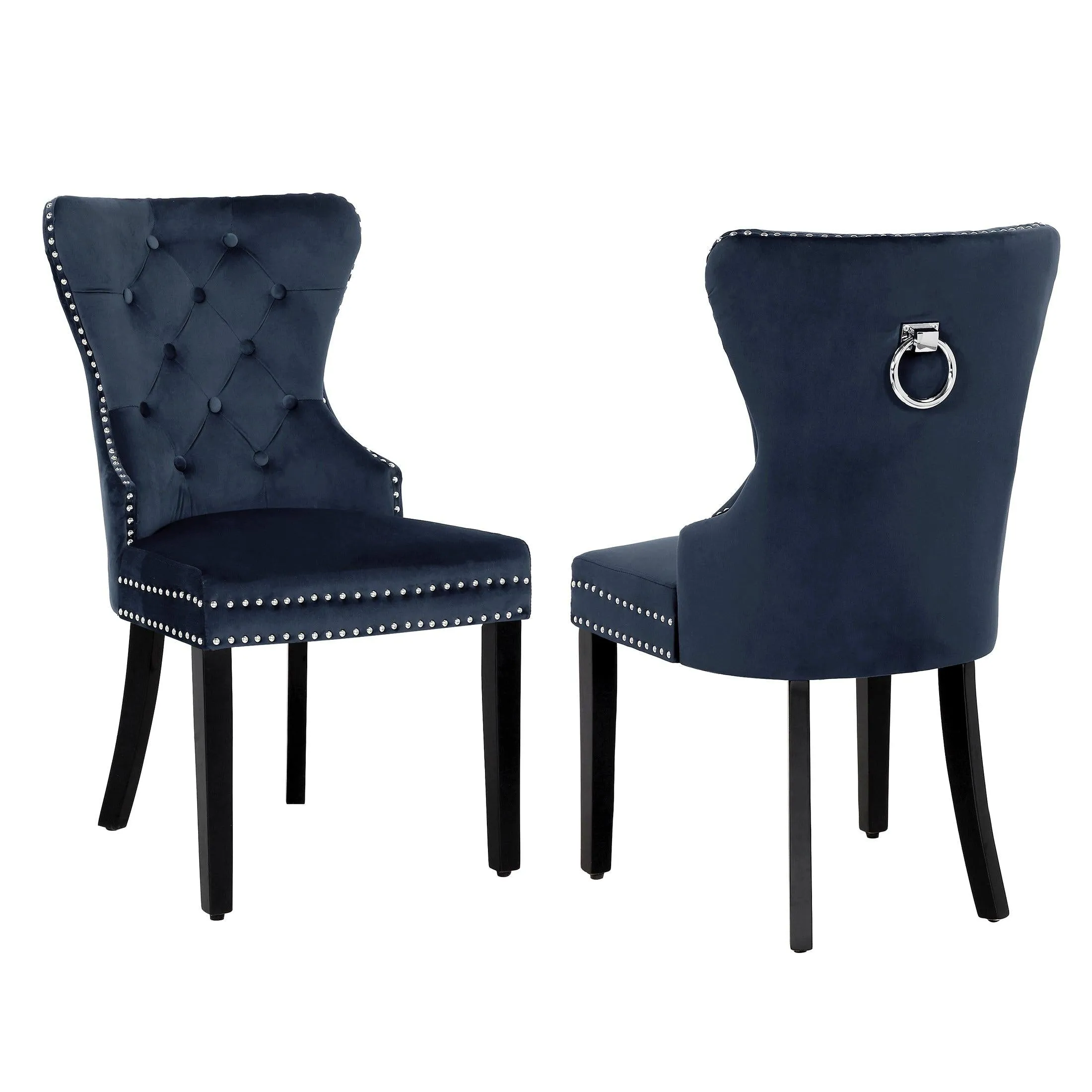 Hank Tufted Velvet Upholstered Dining Side Chair (Set of 2)