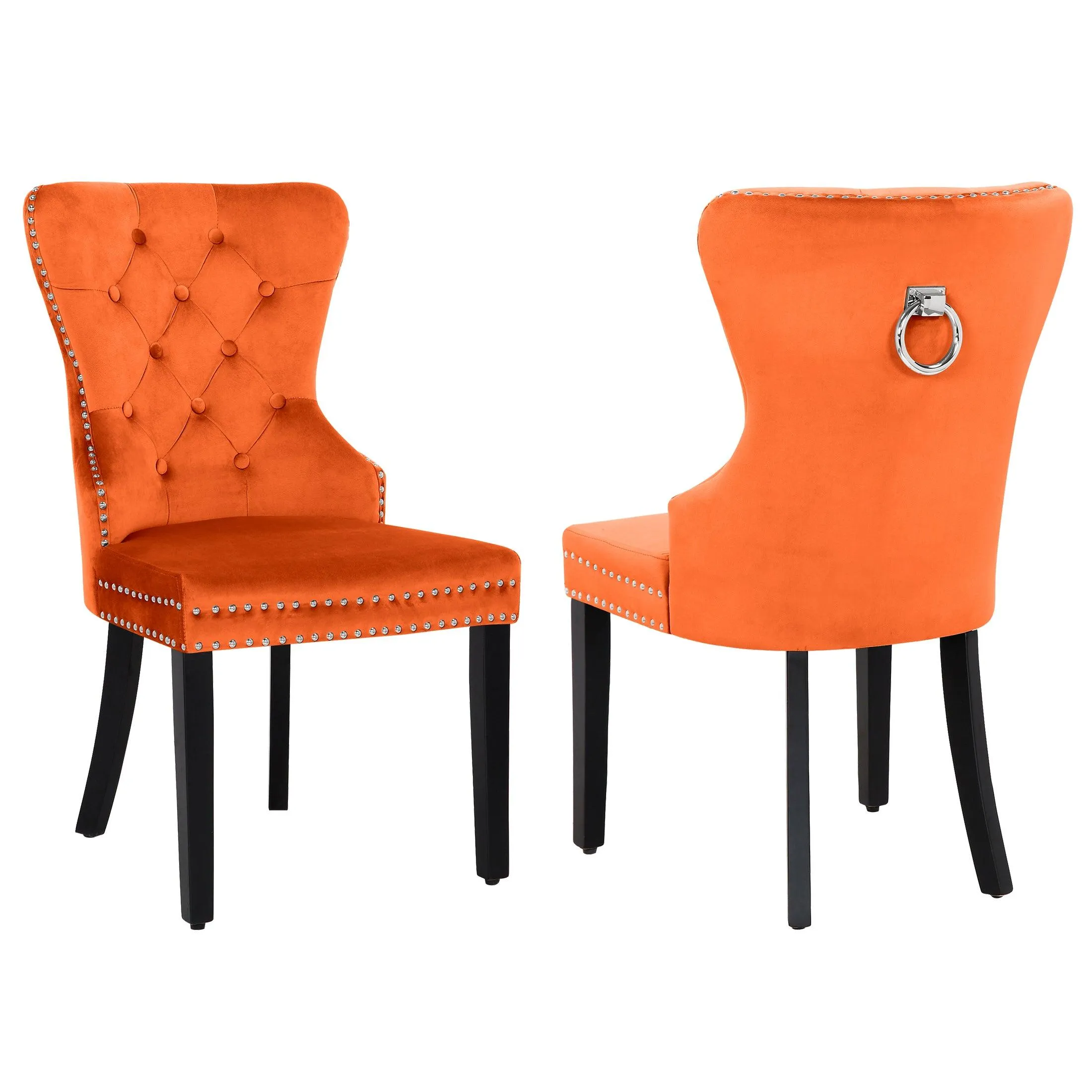 Hank Tufted Velvet Upholstered Dining Side Chair (Set of 2)