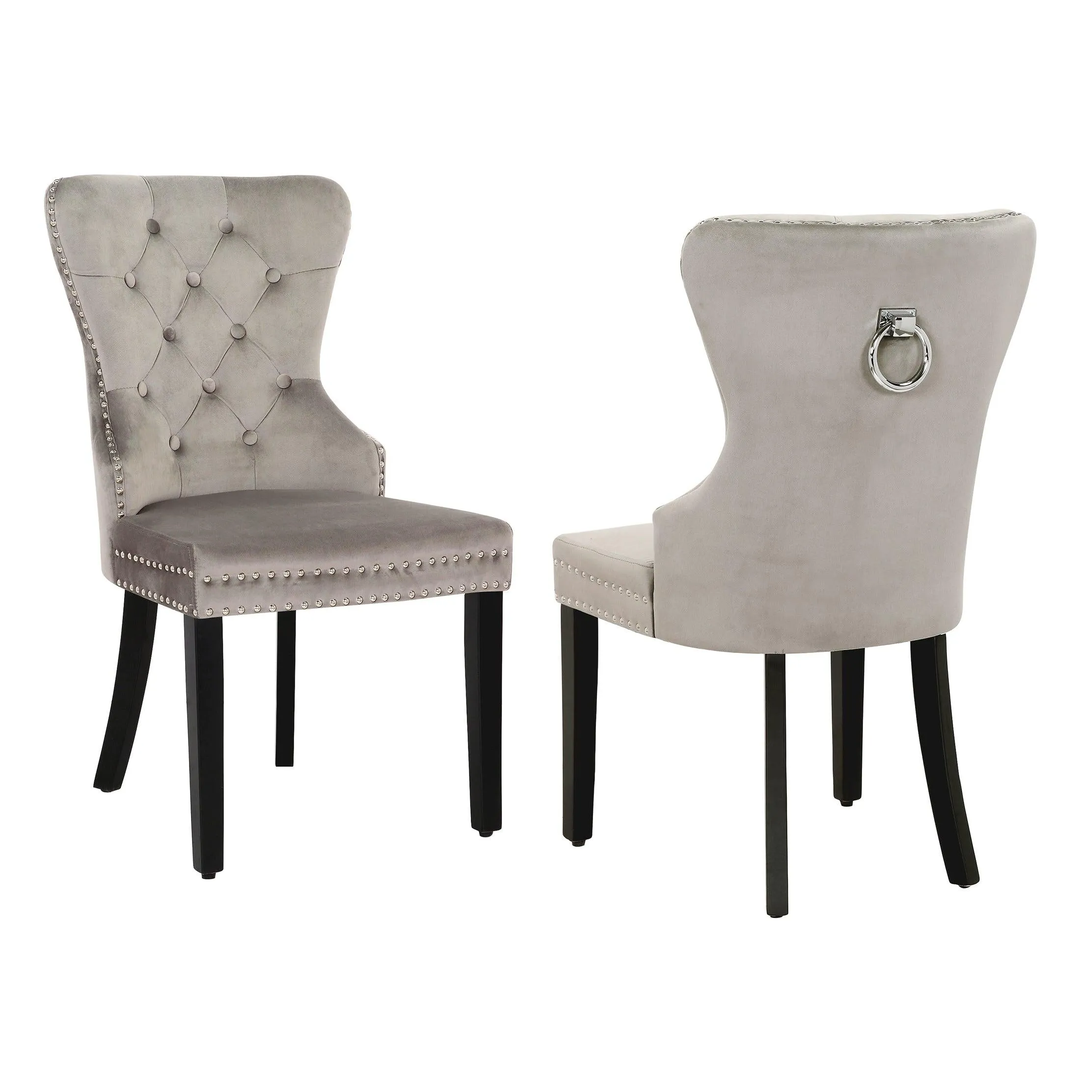 Hank Tufted Velvet Upholstered Dining Side Chair (Set of 2)