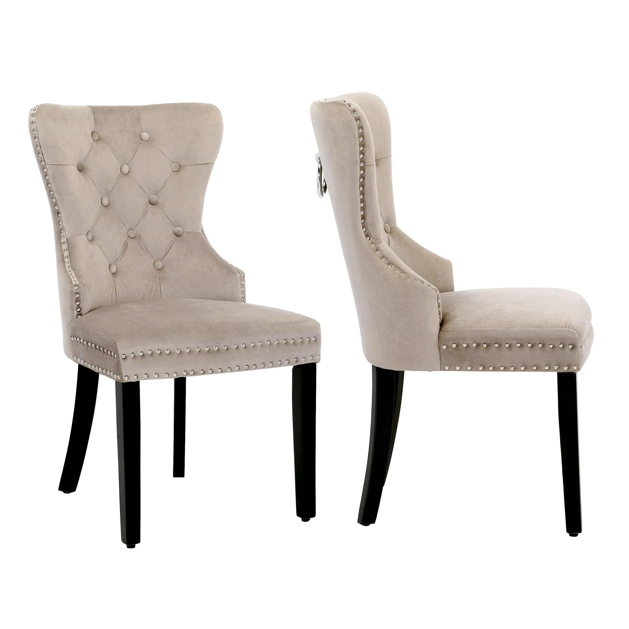 Hank Tufted Velvet Upholstered Dining Side Chair (Set of 2)