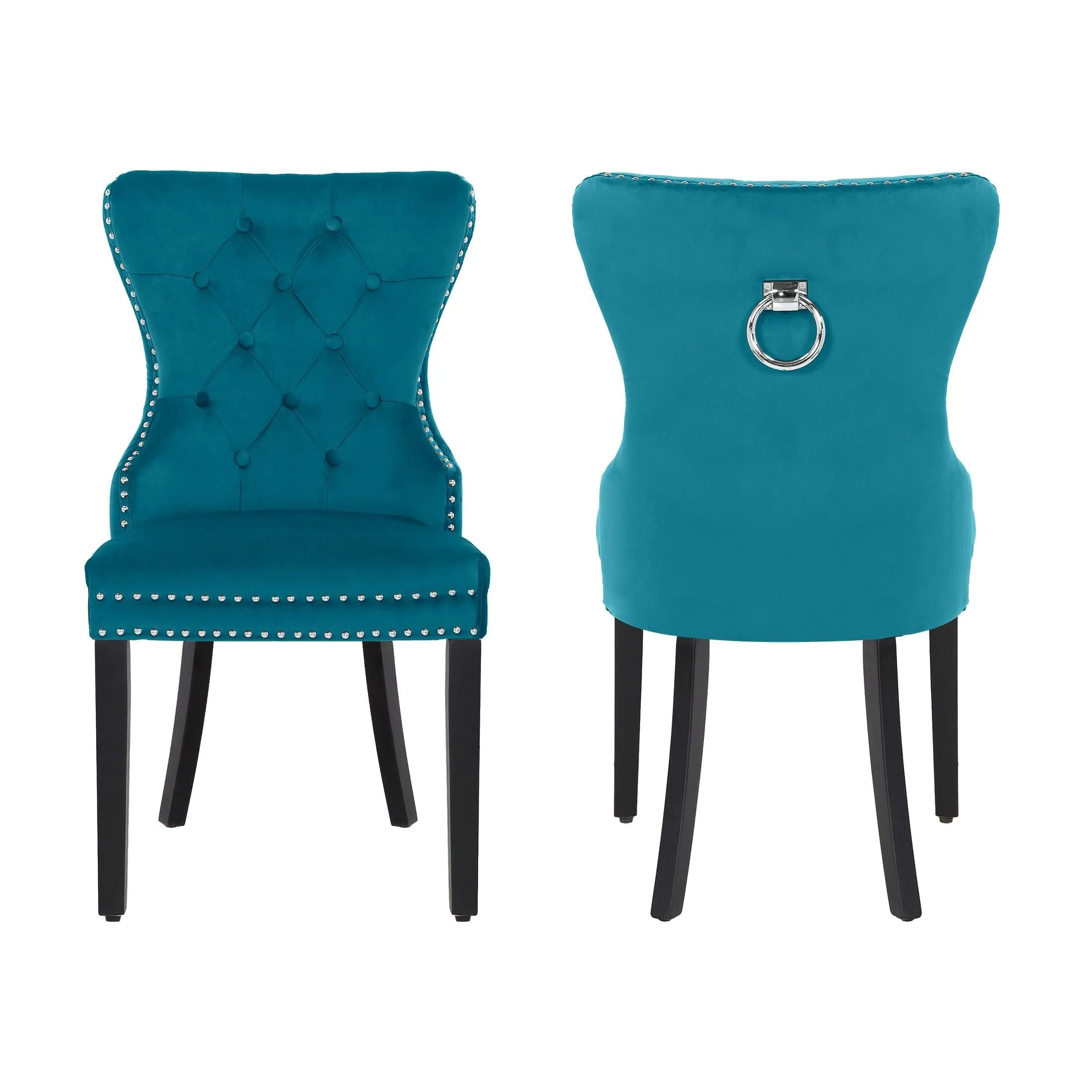 Hank Tufted Velvet Upholstered Dining Side Chair (Set of 2)