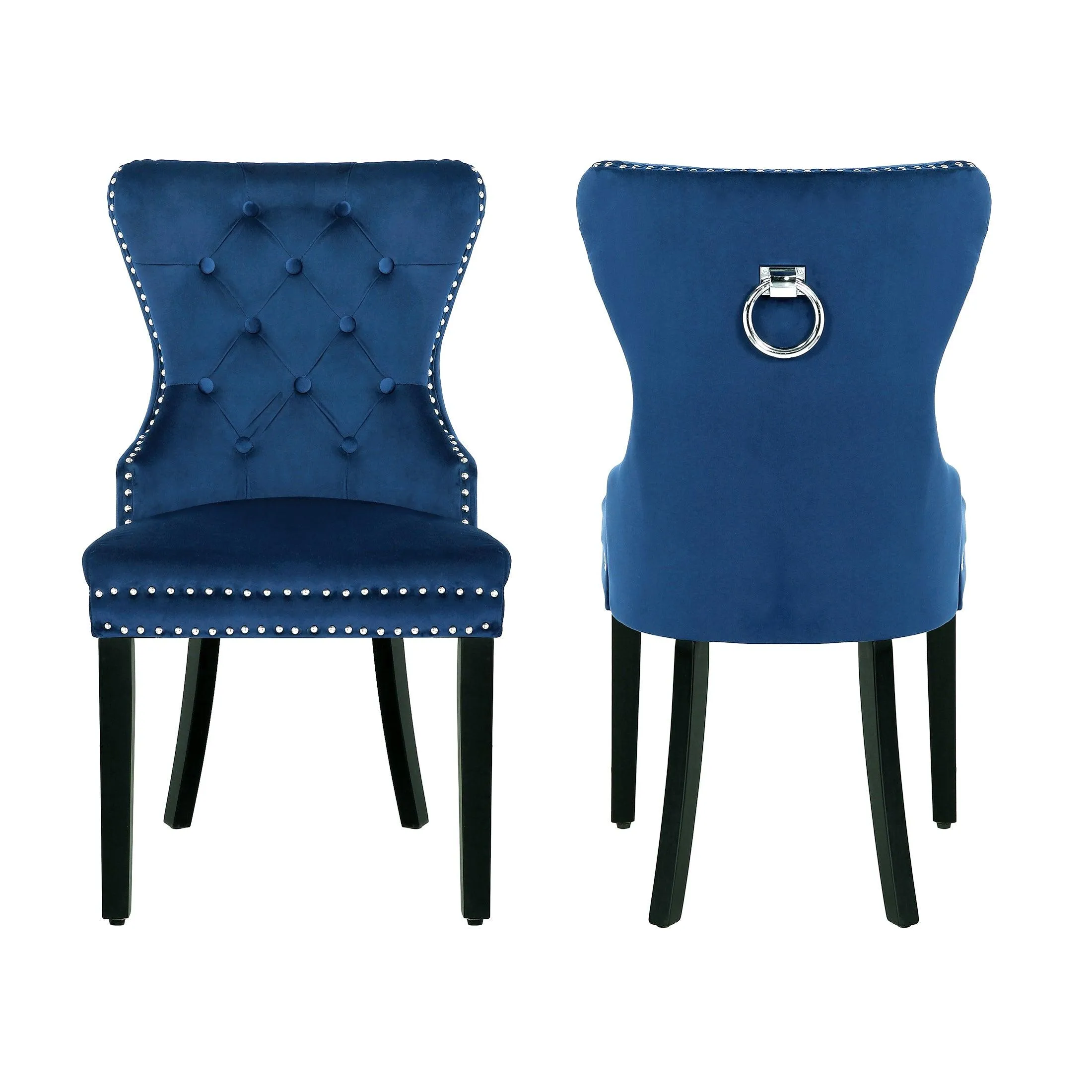 Hank Tufted Velvet Upholstered Dining Side Chair (Set of 2)