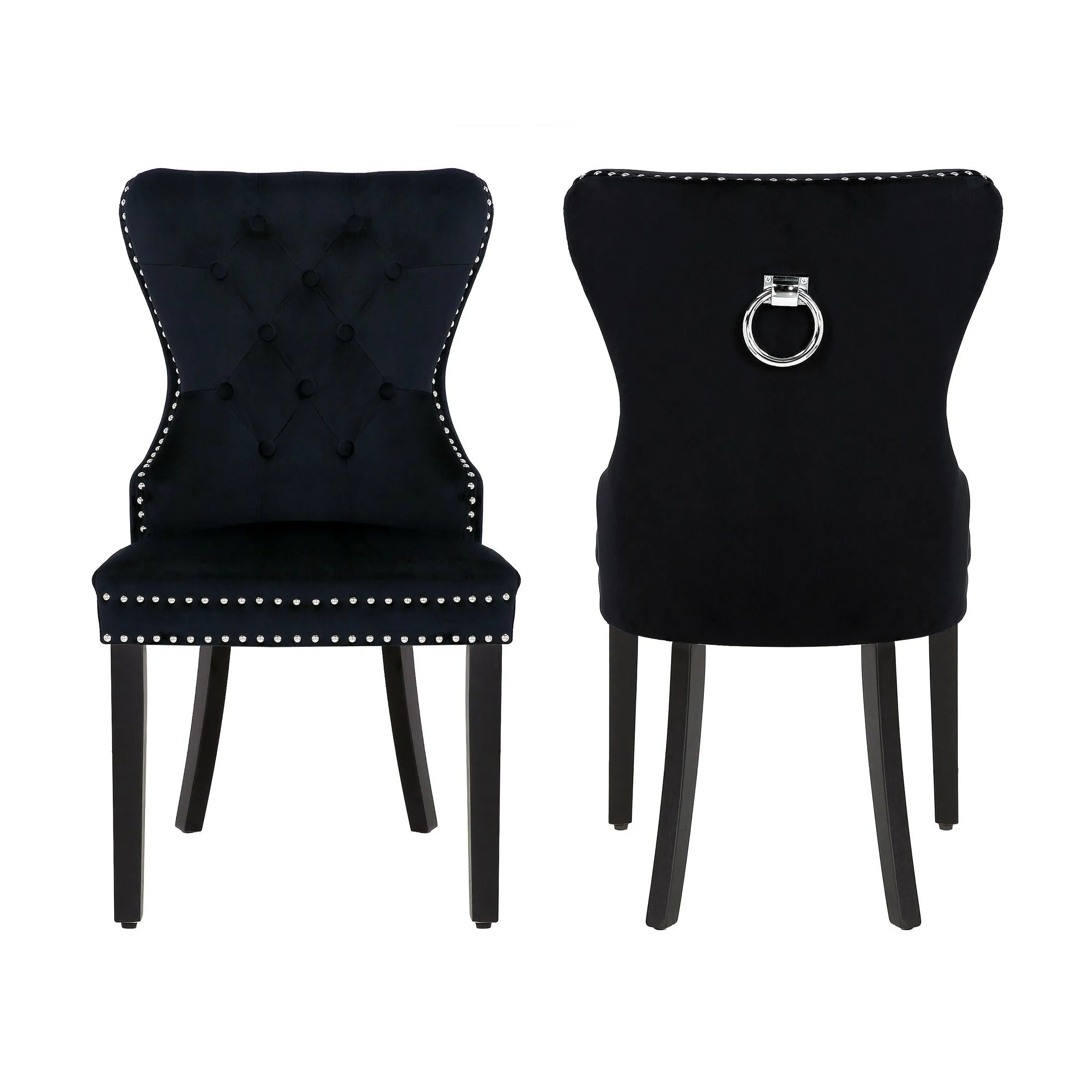 Hank Tufted Velvet Upholstered Dining Side Chair (Set of 2)