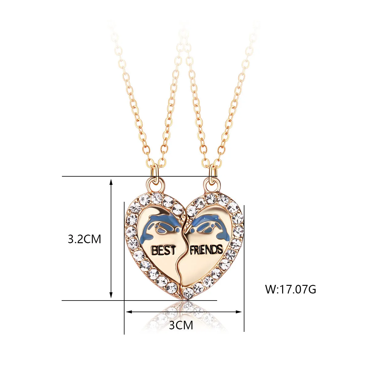 Hearts Magnetic Best Friend Necklaces Gift Set