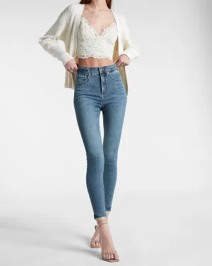 High Waisted Supersoft Medium Wash Skinny Jeans in Medium Wash