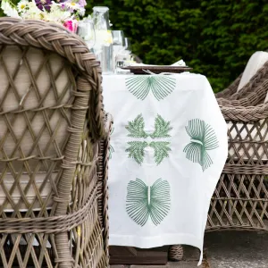 India Hicks Home Embroidered Twin Palms Soft Sage Tablecloth