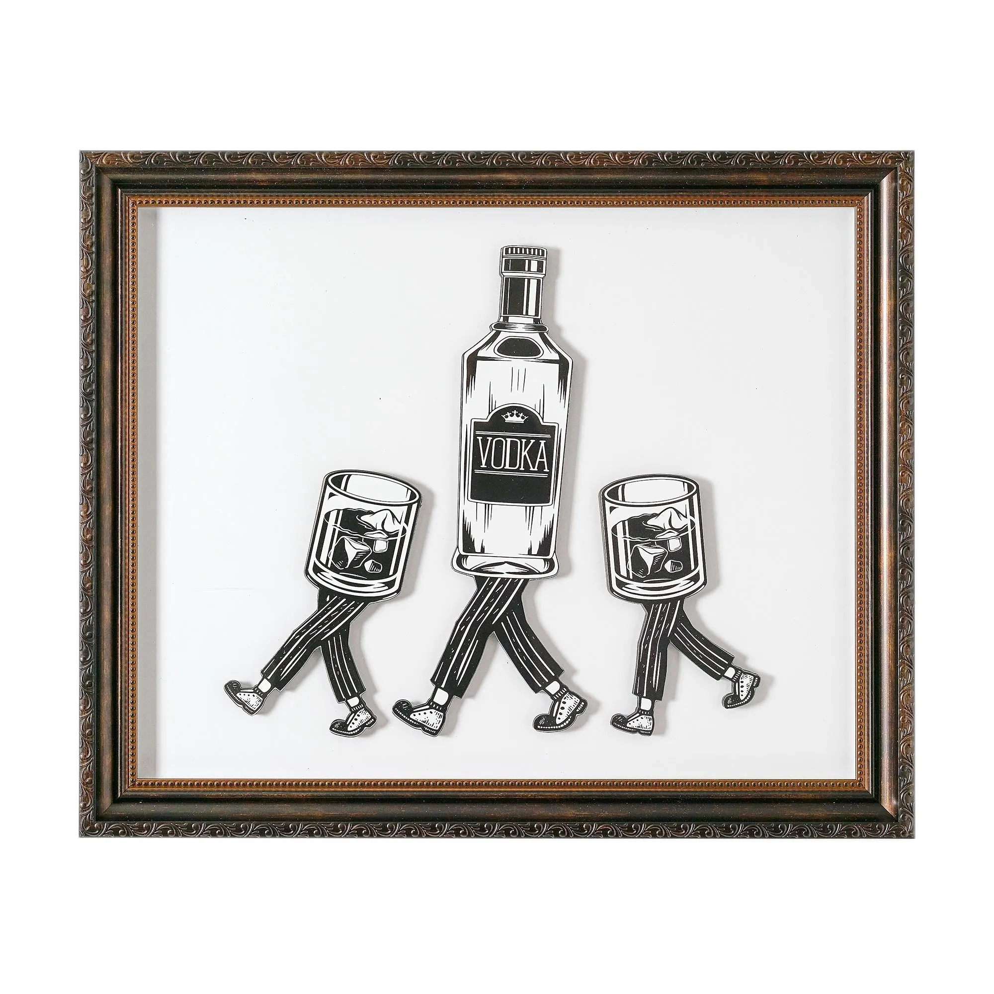 Leggy Beverage Printed Glass Framed Wall Decor