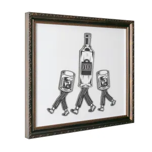 Leggy Beverage Printed Glass Framed Wall Decor