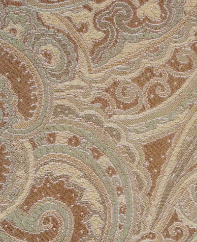 Light Brown Green Embroidered Brocade Upholstery Fabric 54"