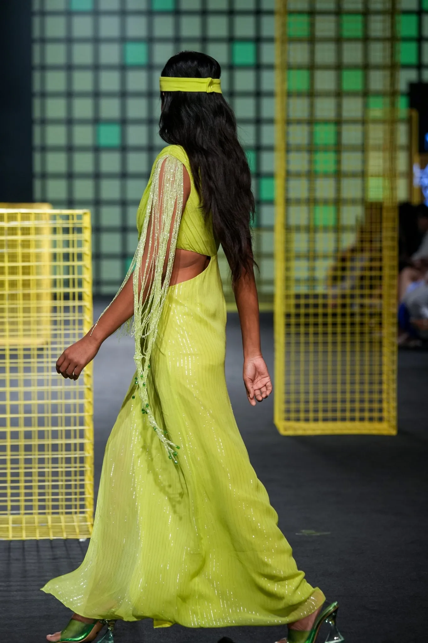 Lime Green Tassel Dress