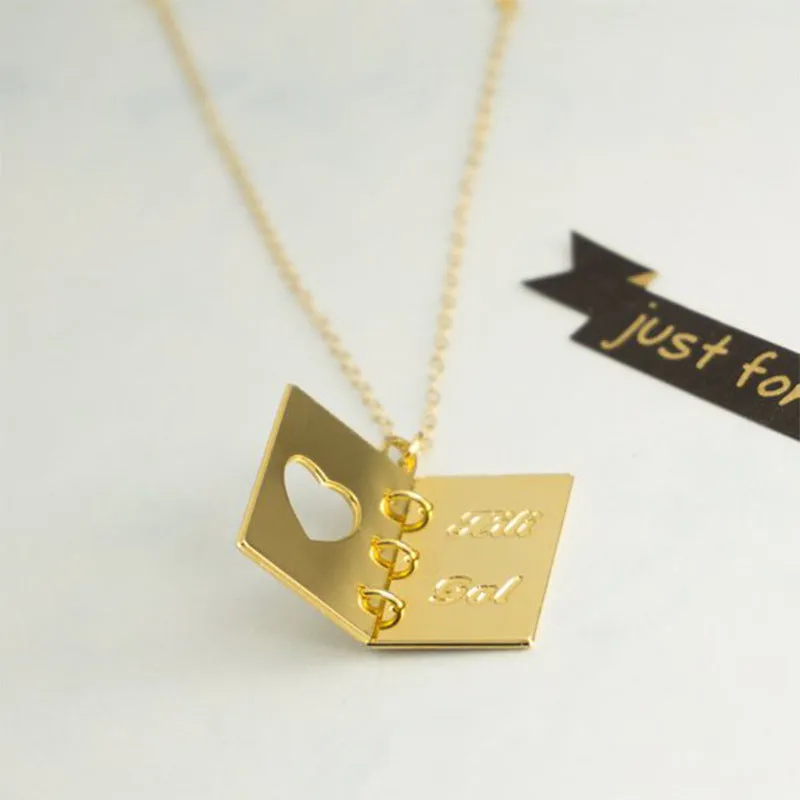 Love Story Book Locket Necklace