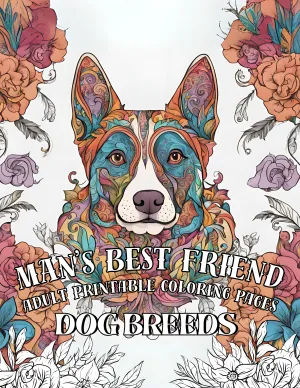 Man's Best Friends Adult Printable Coloring Pages: Dog Breeds