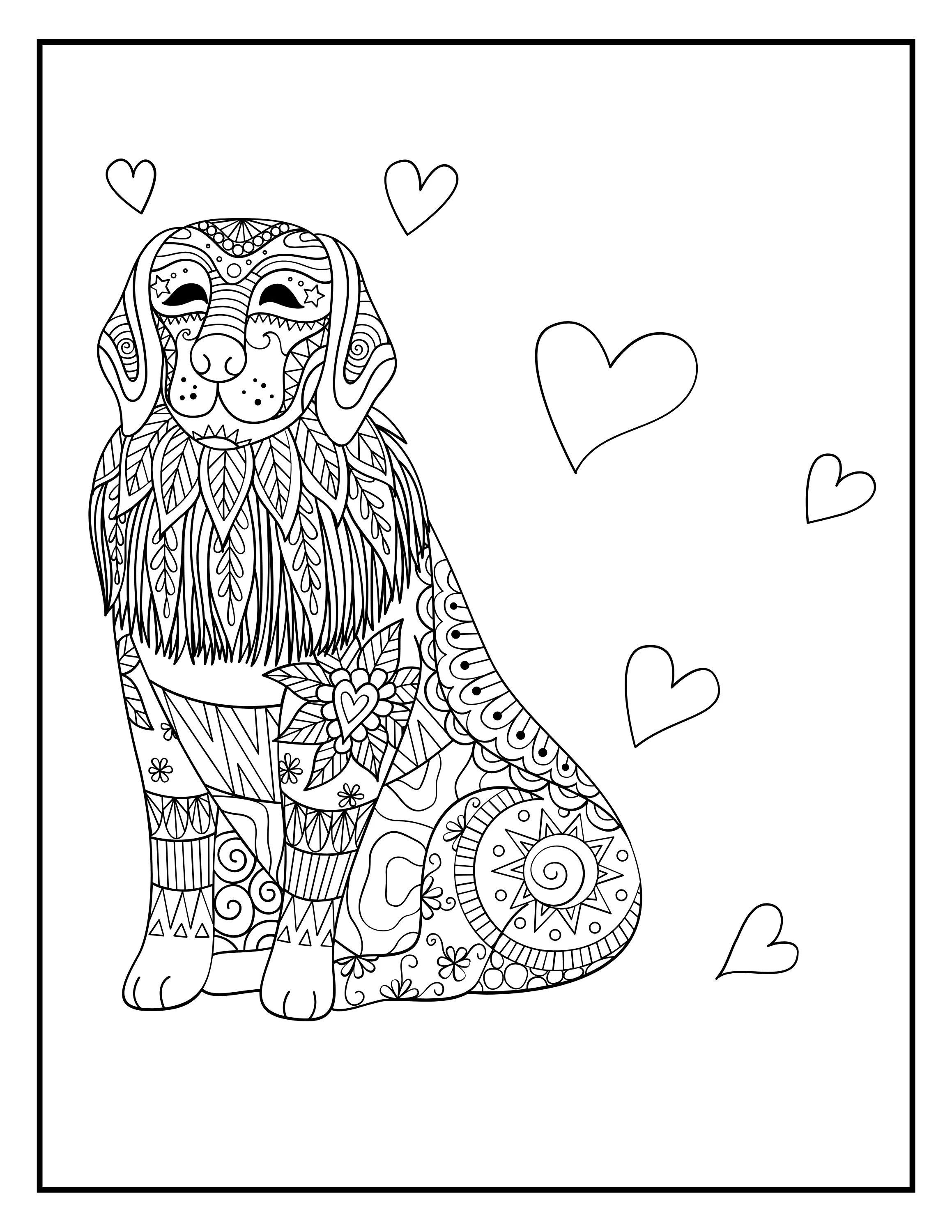 Man's Best Friends Adult Printable Coloring Pages: Dog Breeds