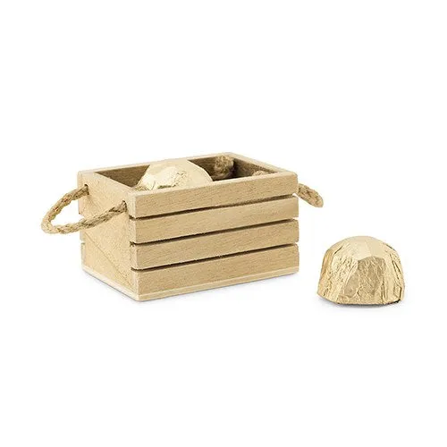 Mini Wooden Crate Party Favor Box with Jute Handles (Pack of 4)