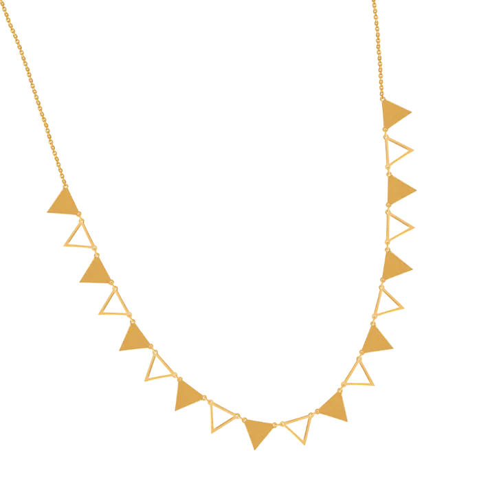 Modern Triangular Shaped 22k Gold Necklace