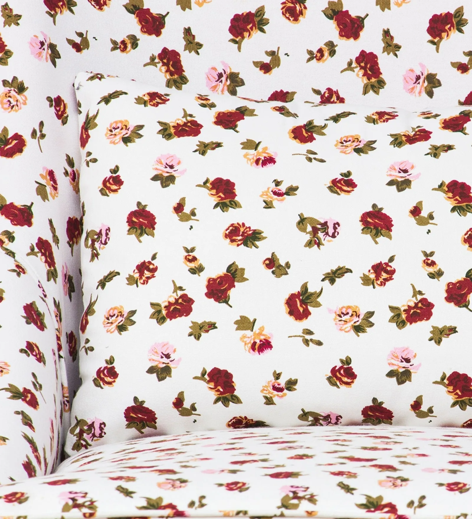 Moly Floral Print Fabric Accent Chair in Multi Colour