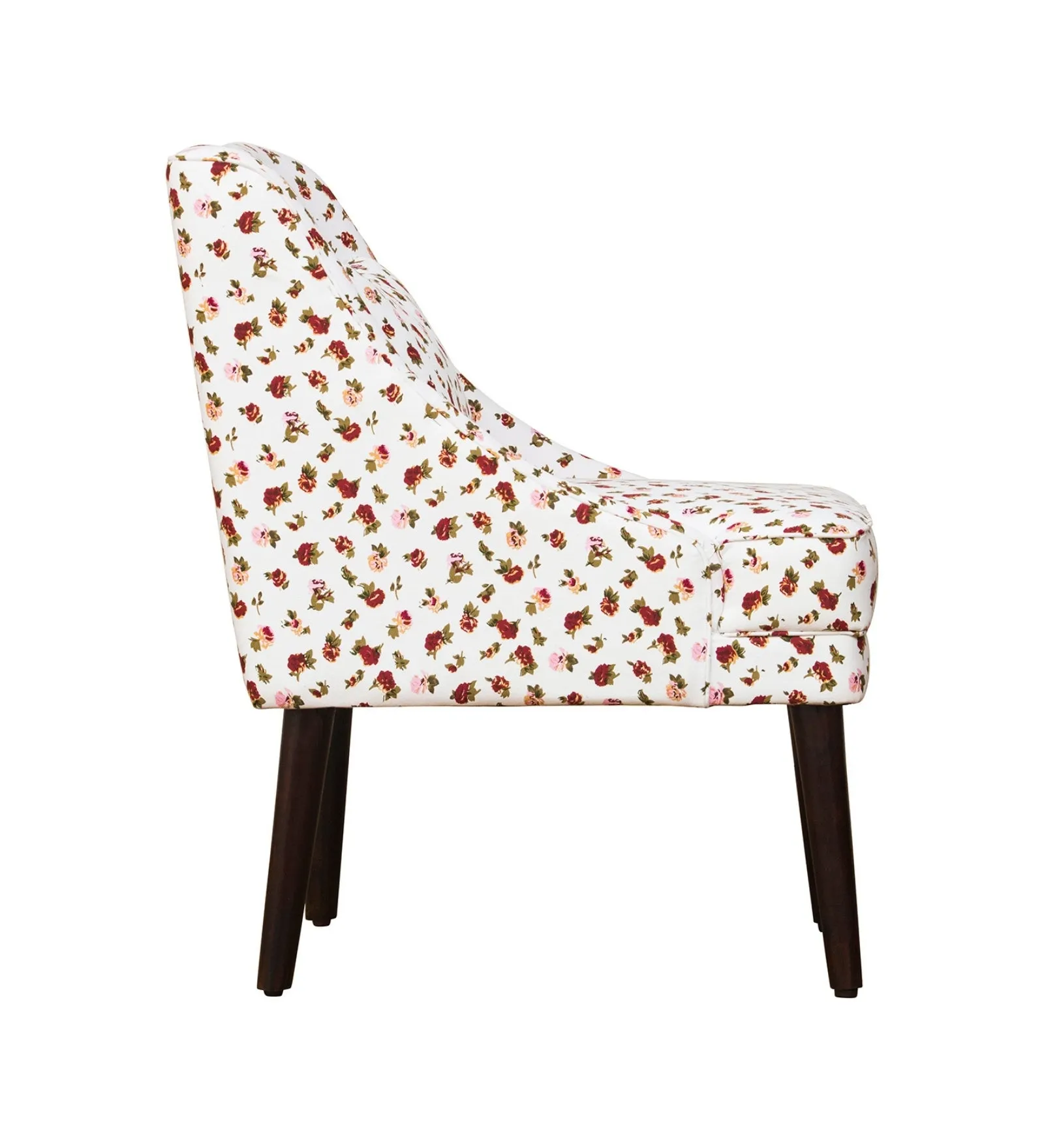 Moly Floral Print Fabric Accent Chair in Multi Colour