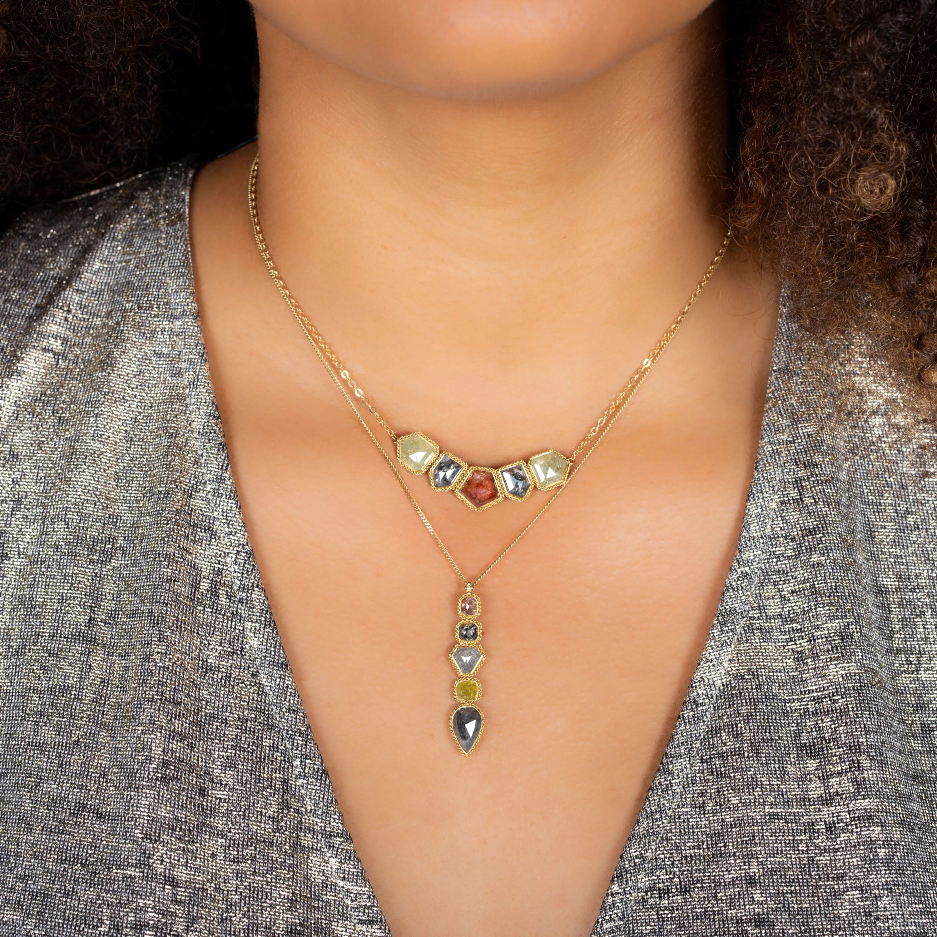 Multi-Colored Diamond 18k One-of-a-Kind Necklace