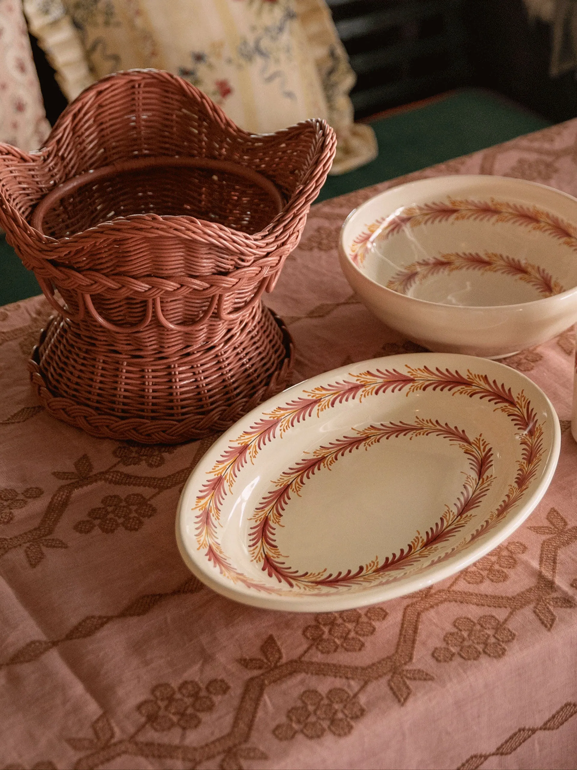 Napa hand-embroidered tablecloth