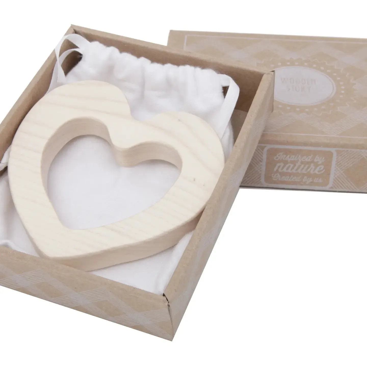 Natural Wooden Teether Heart