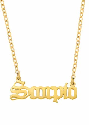 Old English Zodiac Scorpio Necklace