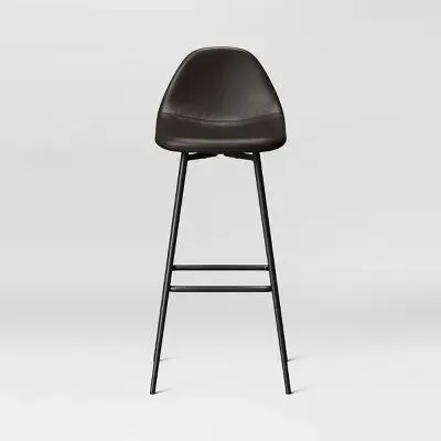 Open Box Copley Upholstered Barstool with Faux Leather Brown - Threshold