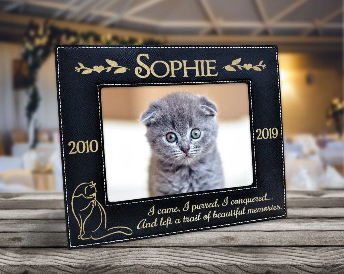 Personalized Cat Pet Picture Frame Engraved Pet Loss Memorial Plaque In Loving Memory Cats Sympathy Mom Dad Sister Brother Thoughful Gift