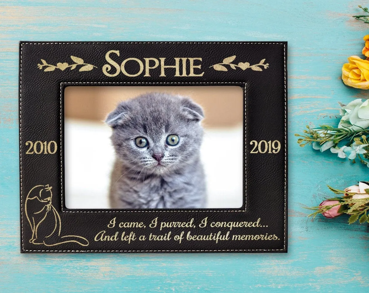 Personalized Cat Pet Picture Frame Engraved Pet Loss Memorial Plaque In Loving Memory Cats Sympathy Mom Dad Sister Brother Thoughful Gift