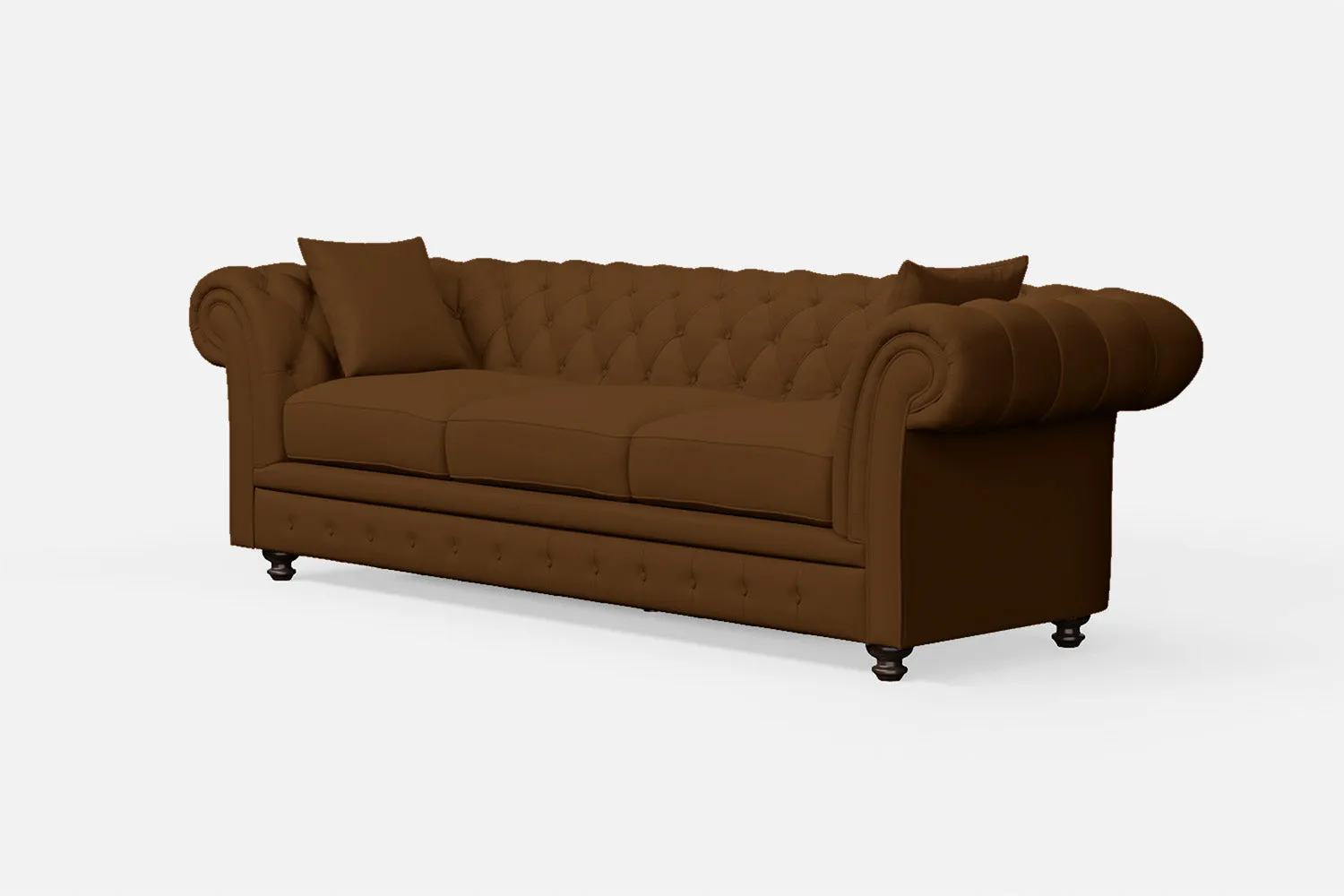 Pesaro 4 Seater Sofa Walnut Brown Leather