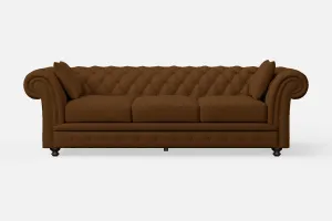 Pesaro 4 Seater Sofa Walnut Brown Leather