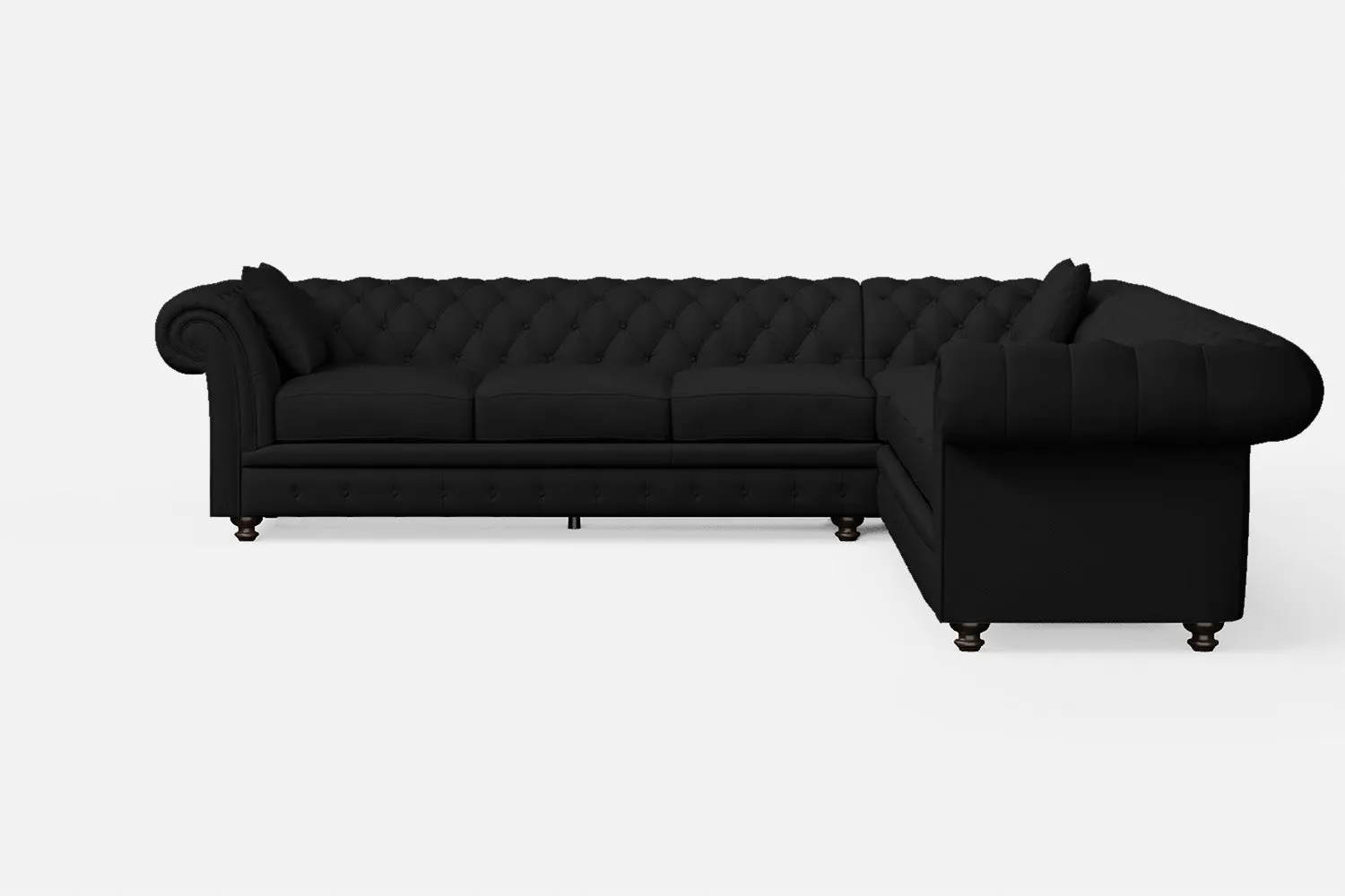 Pesaro 6 Seater Corner Sofa Black Leather