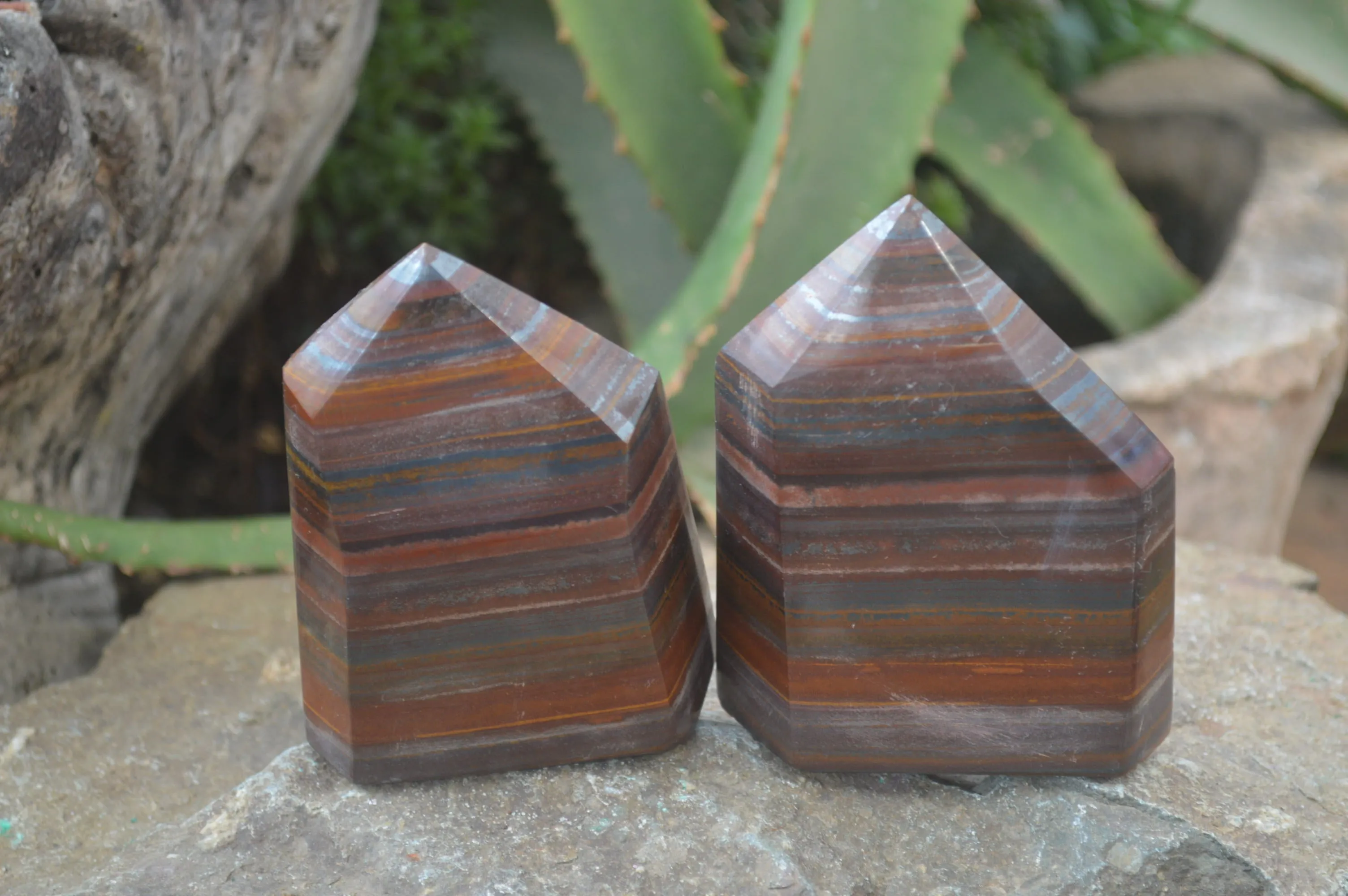 Polished Tiger Iron Jasper Points x 4 From South Africa