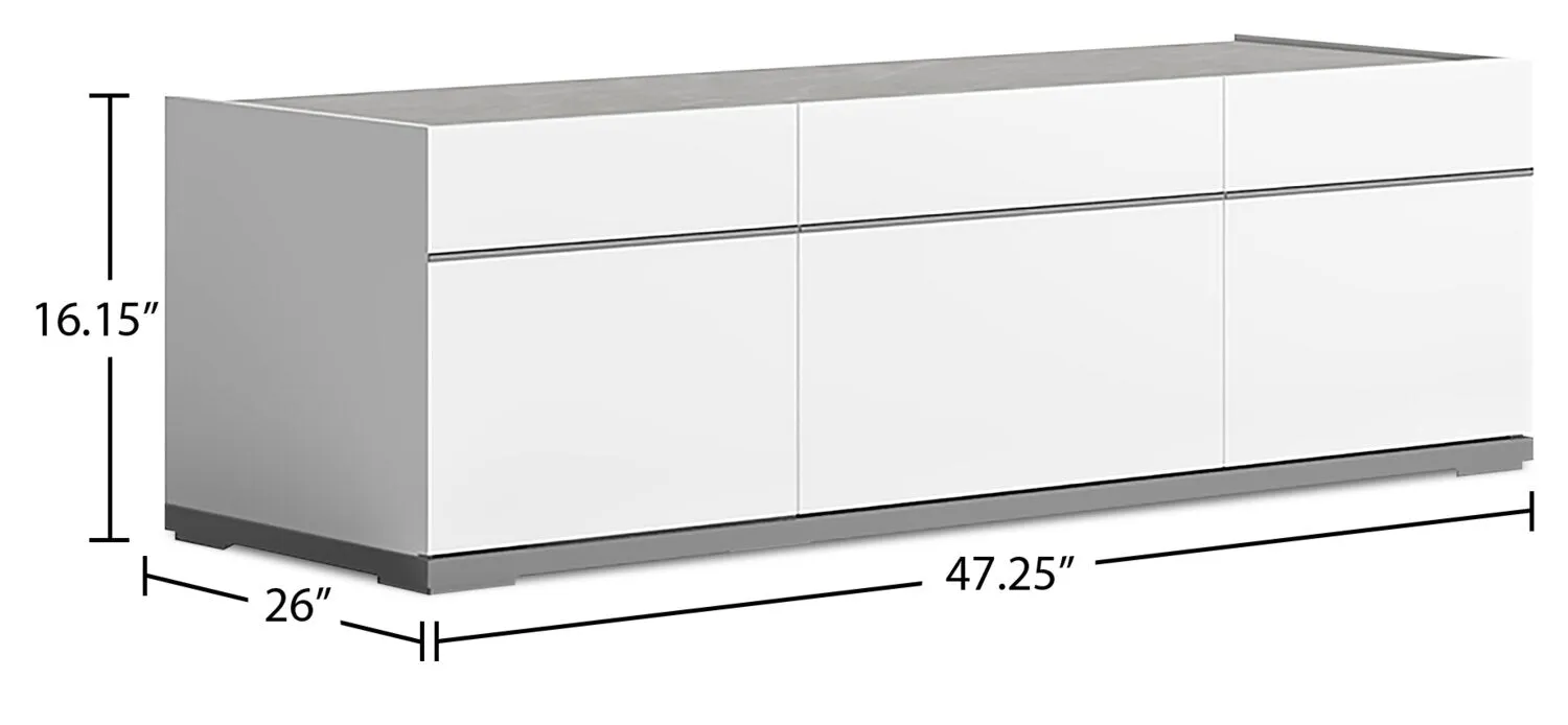 Roma 47" TV Stand - White