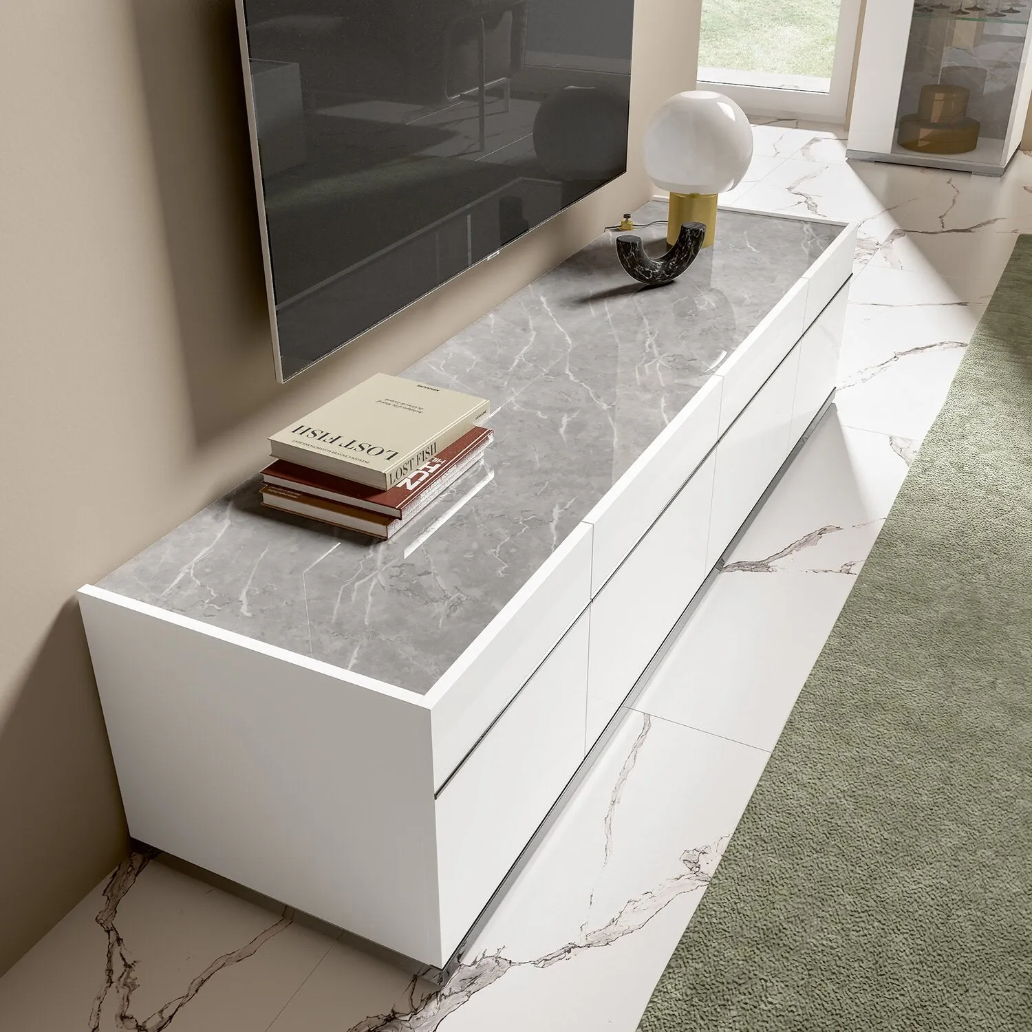 Roma 47" TV Stand - White