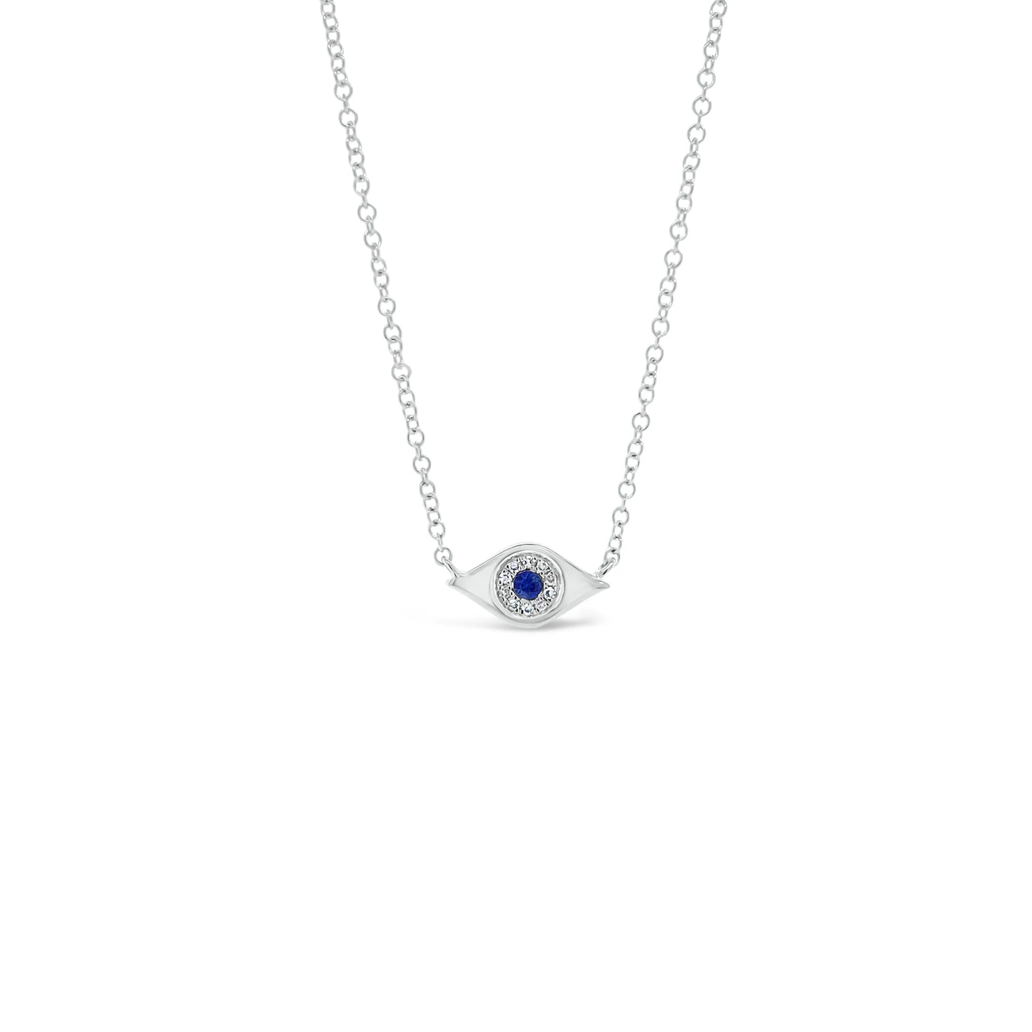 Sapphire & Diamond Evil Eye Mini Pendant