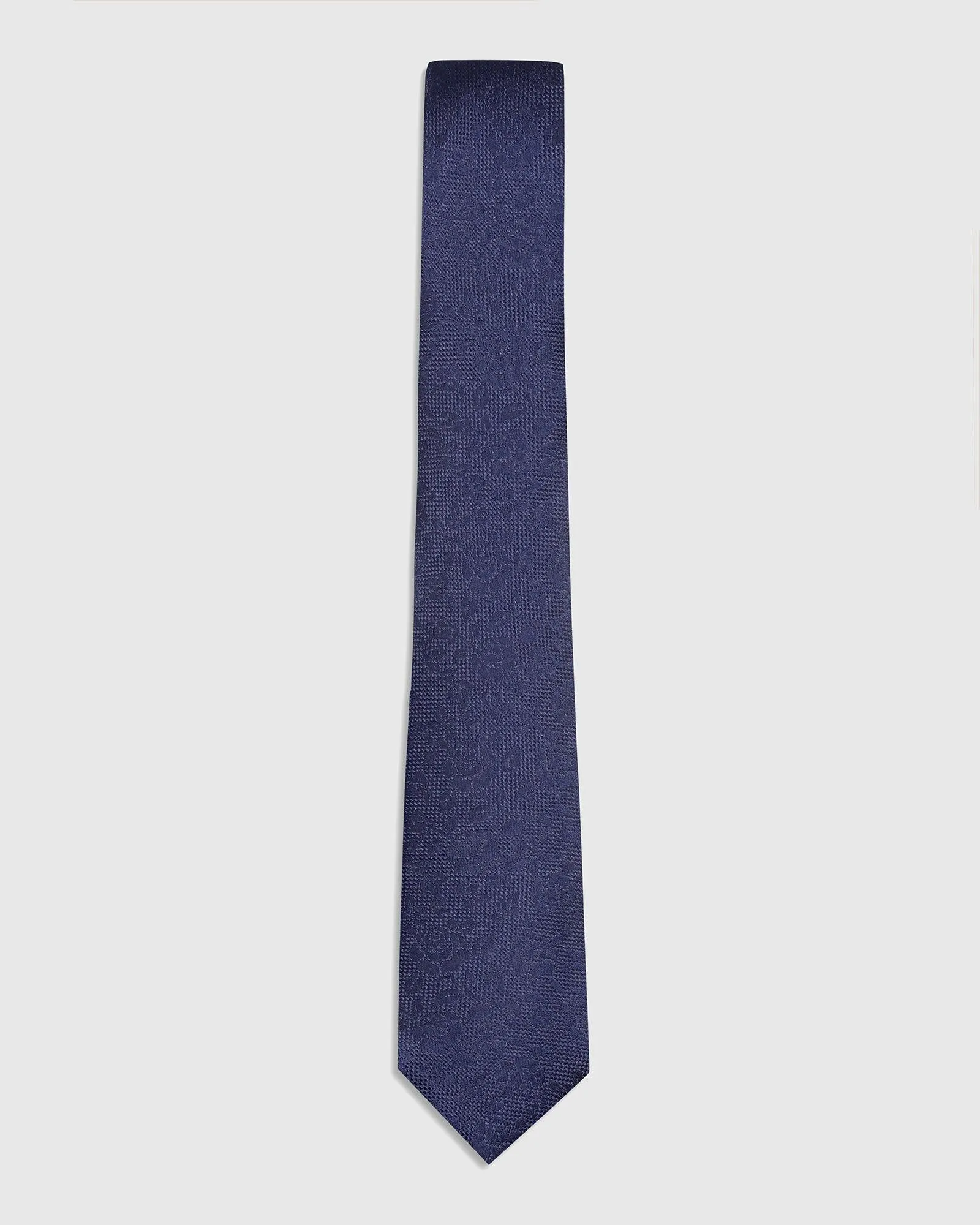 Silk Navy Printed Tie - Teddy